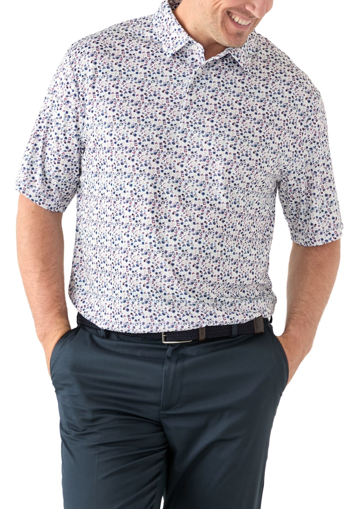 Big & Tall  Short Sleeve Printed Polo Shirt 