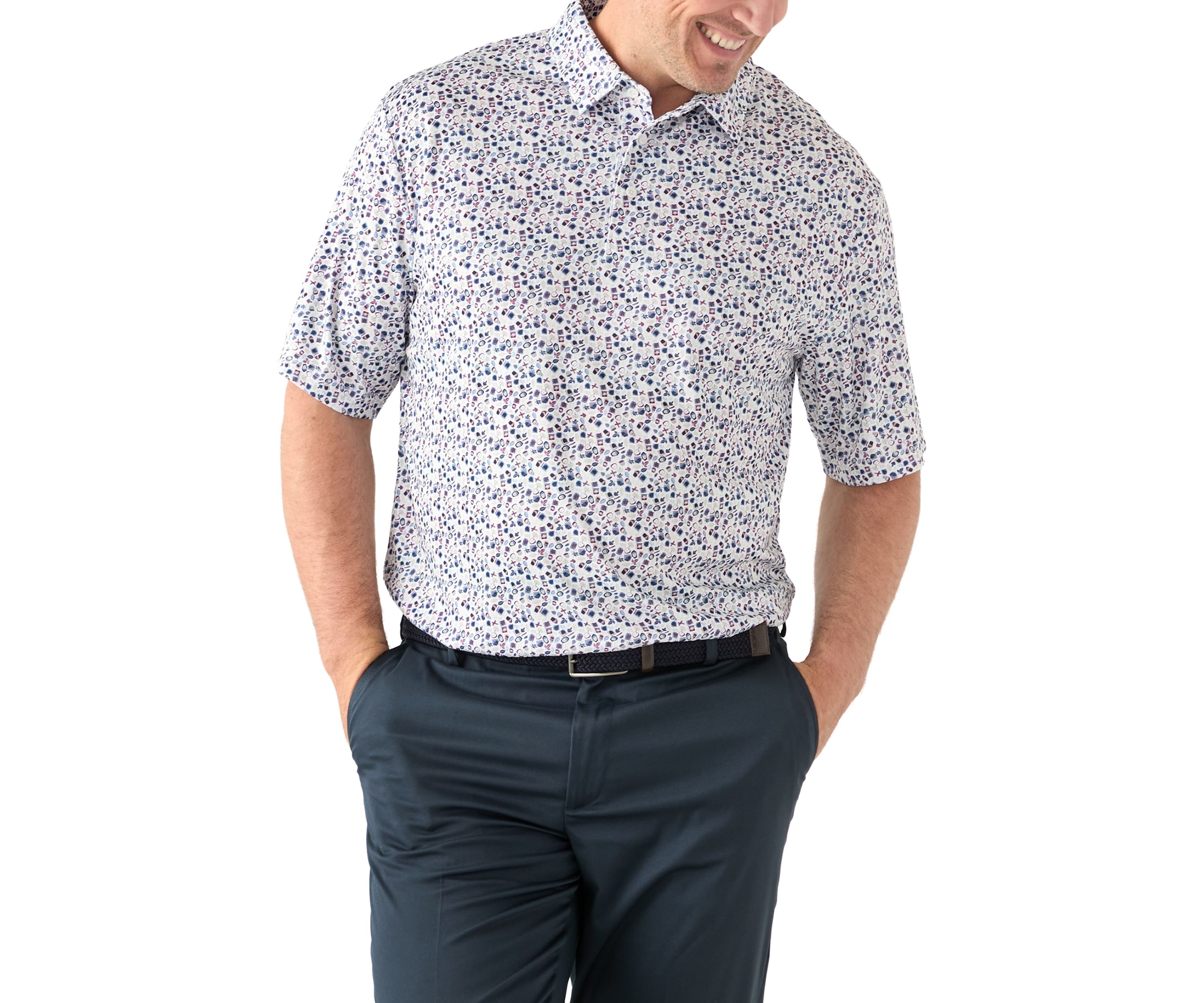 Big & Tall  Short Sleeve Printed Polo Shirt 