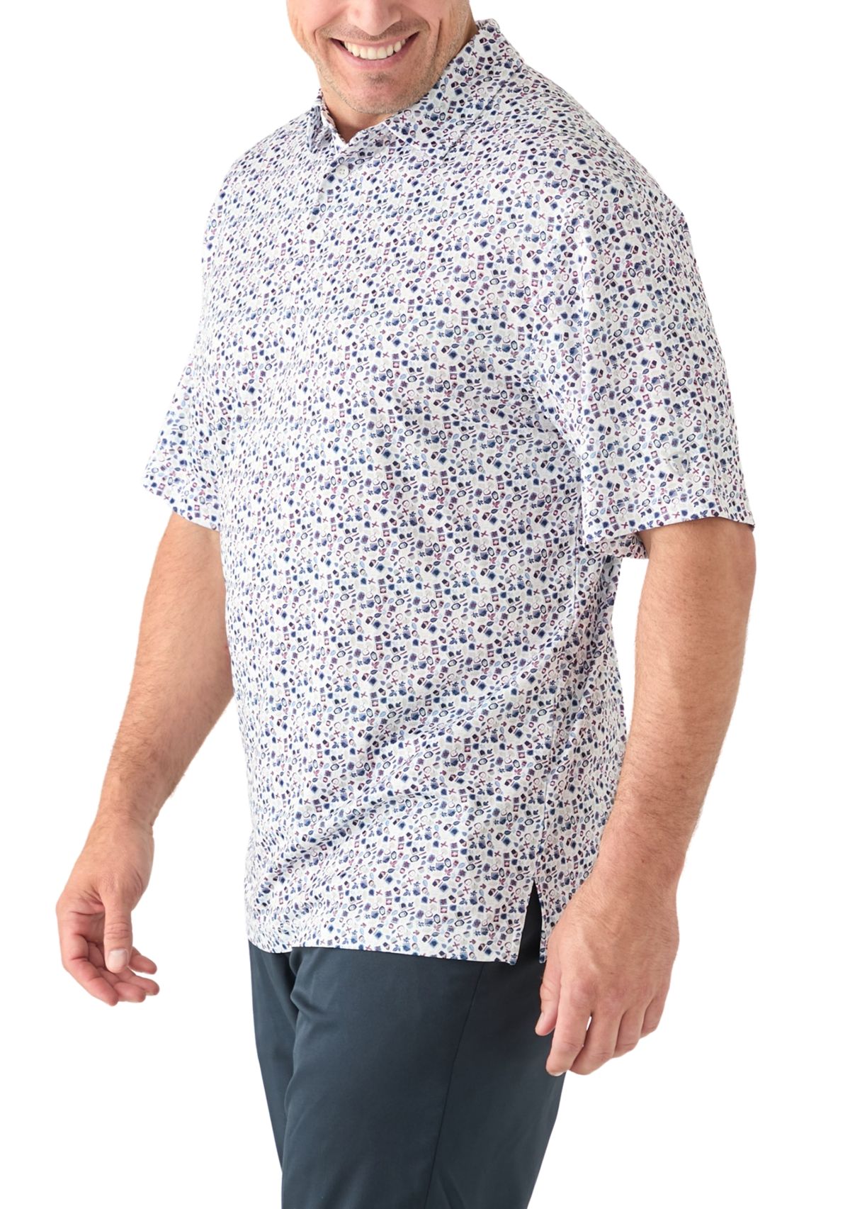 Big & Tall  Short Sleeve Printed Polo Shirt 