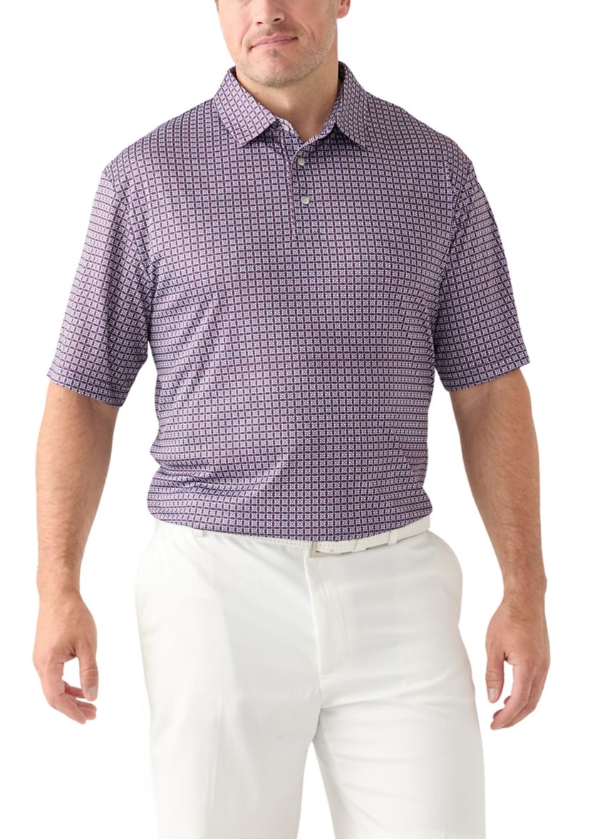 Big & Tall Short Sleeve Geo Print Polo Shirt