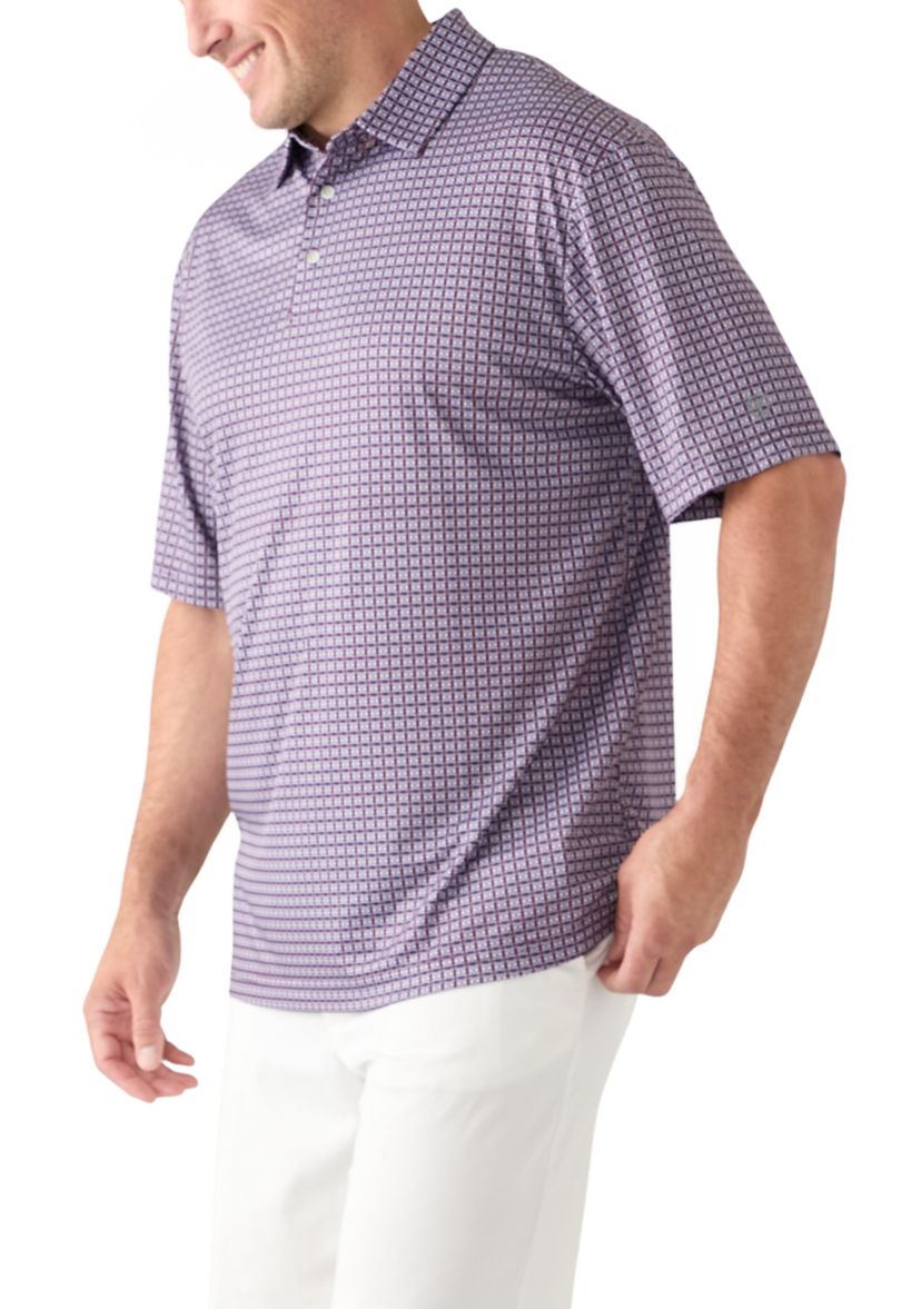 Big & Tall Short Sleeve Geo Print Polo Shirt