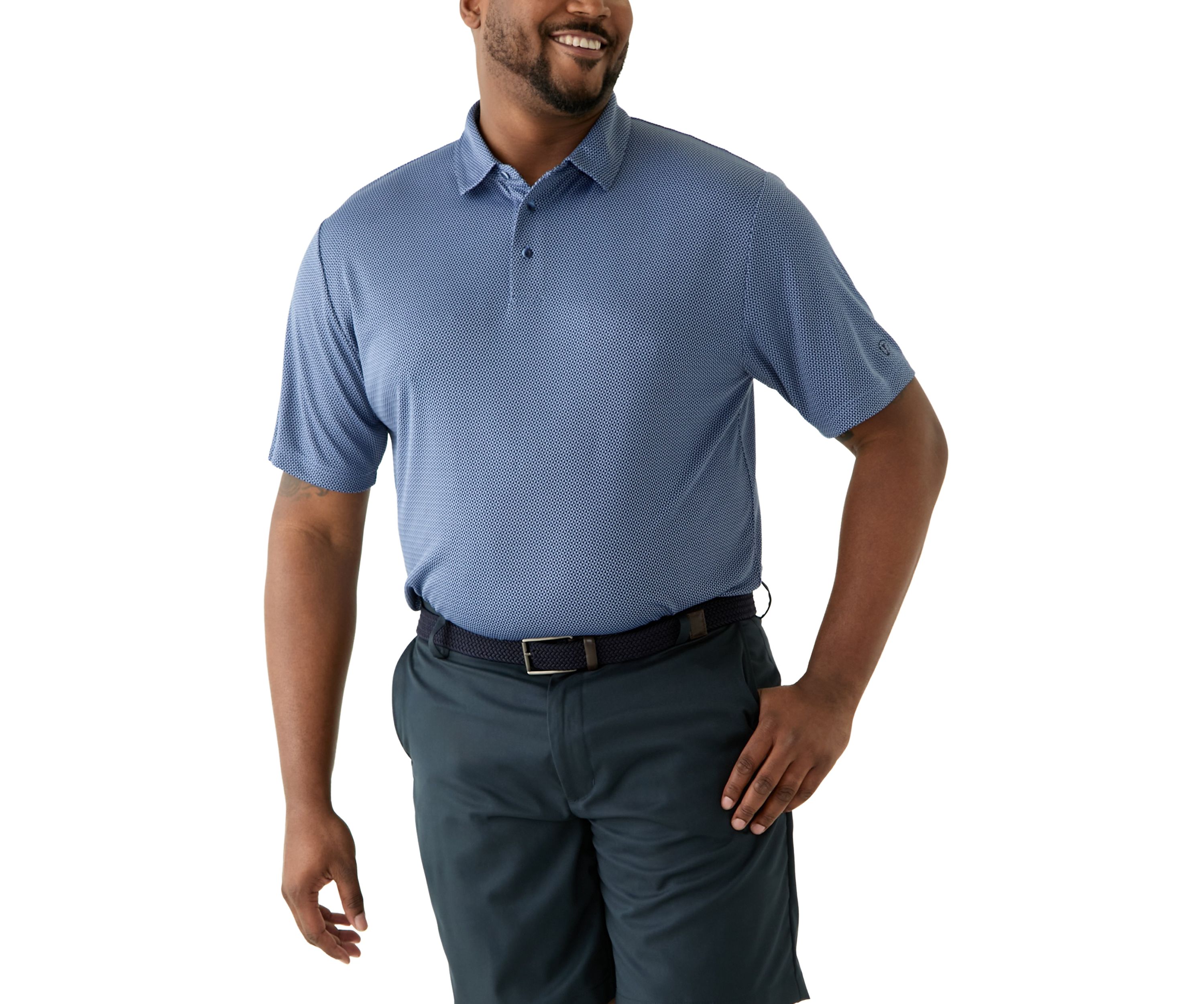 Big & Tall Jacquard Printed Polo Shirt