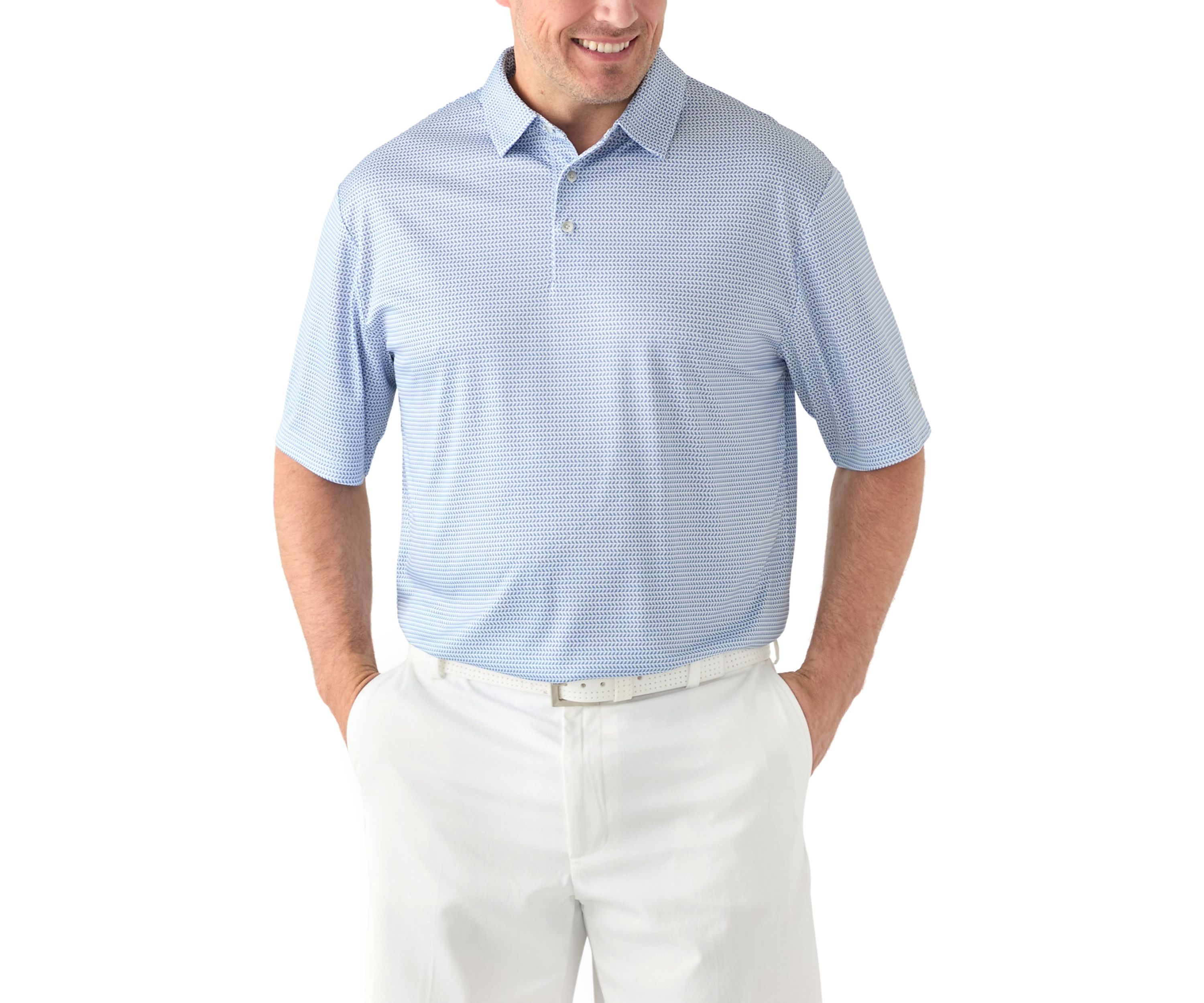 Big & Tall Short Sleeve Bird Print Polo Shirt