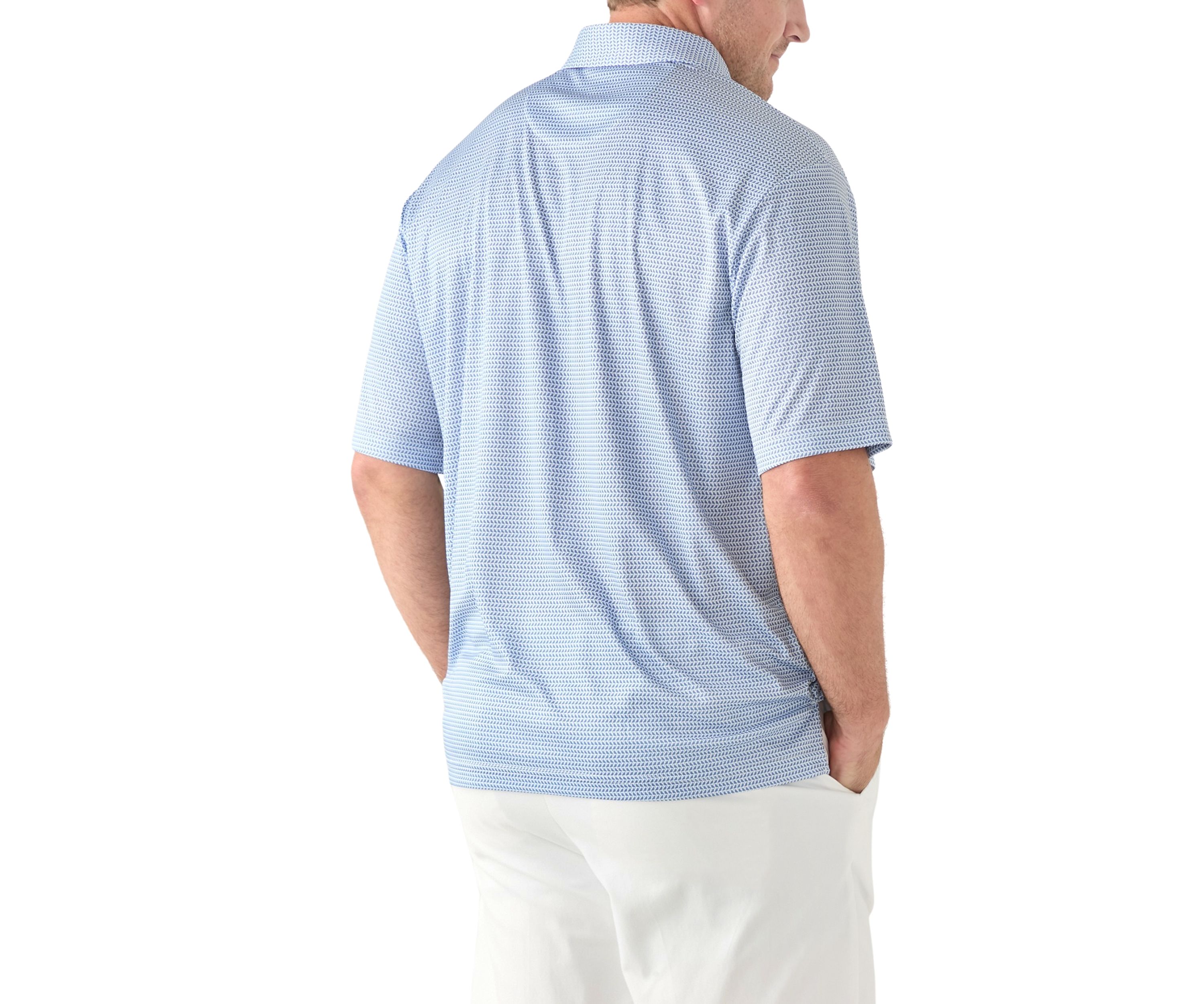 Big & Tall Short Sleeve Bird Print Polo Shirt