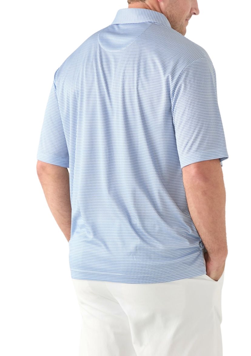 Big & Tall Short Sleeve Bird Print Polo Shirt