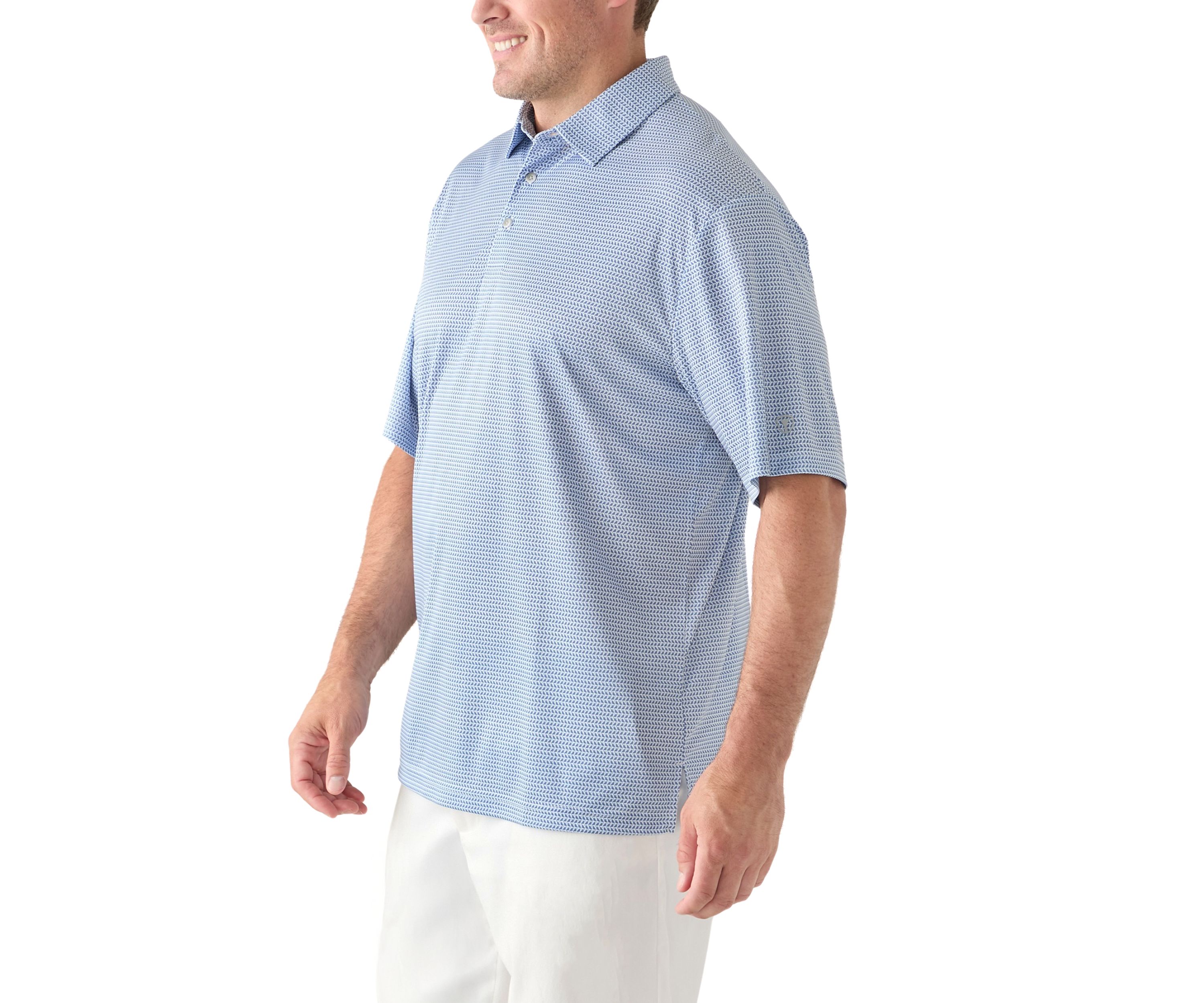 Big & Tall Short Sleeve Bird Print Polo Shirt