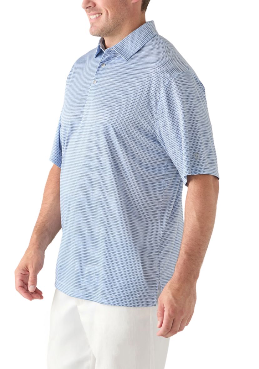Big & Tall Short Sleeve Bird Print Polo Shirt