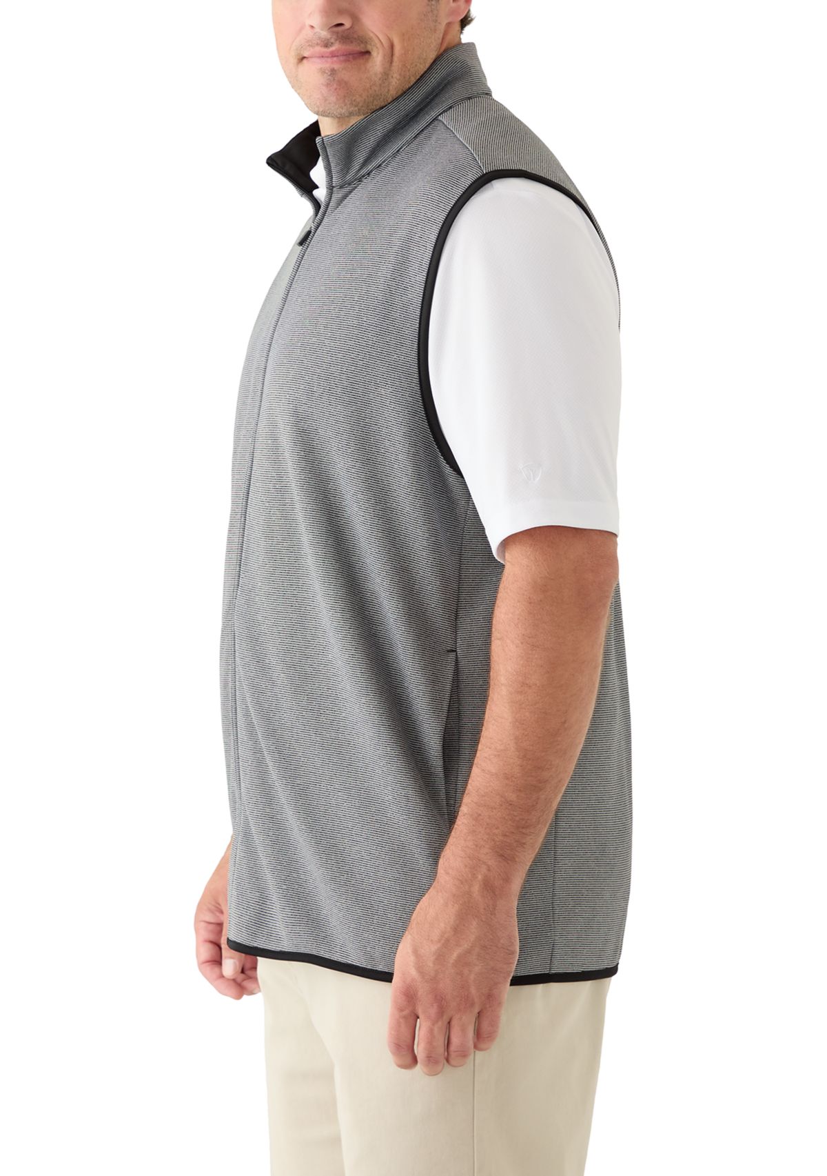 Big & Tall Big and Tall Horizontal Heather Fleece Vest
