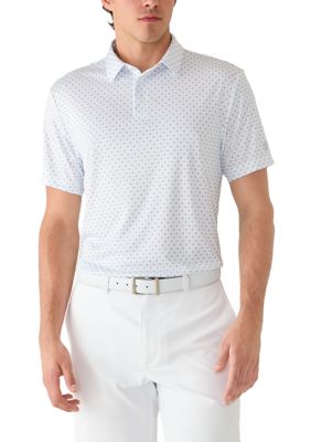 Pro Tour Men's Geometric Print Shirt, White, Small