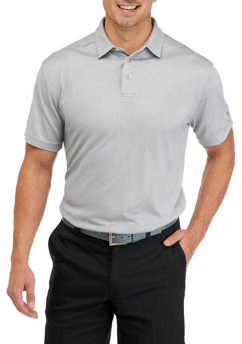 Pro Tour® Mens Short Sleeve Mini Jacquard Polo