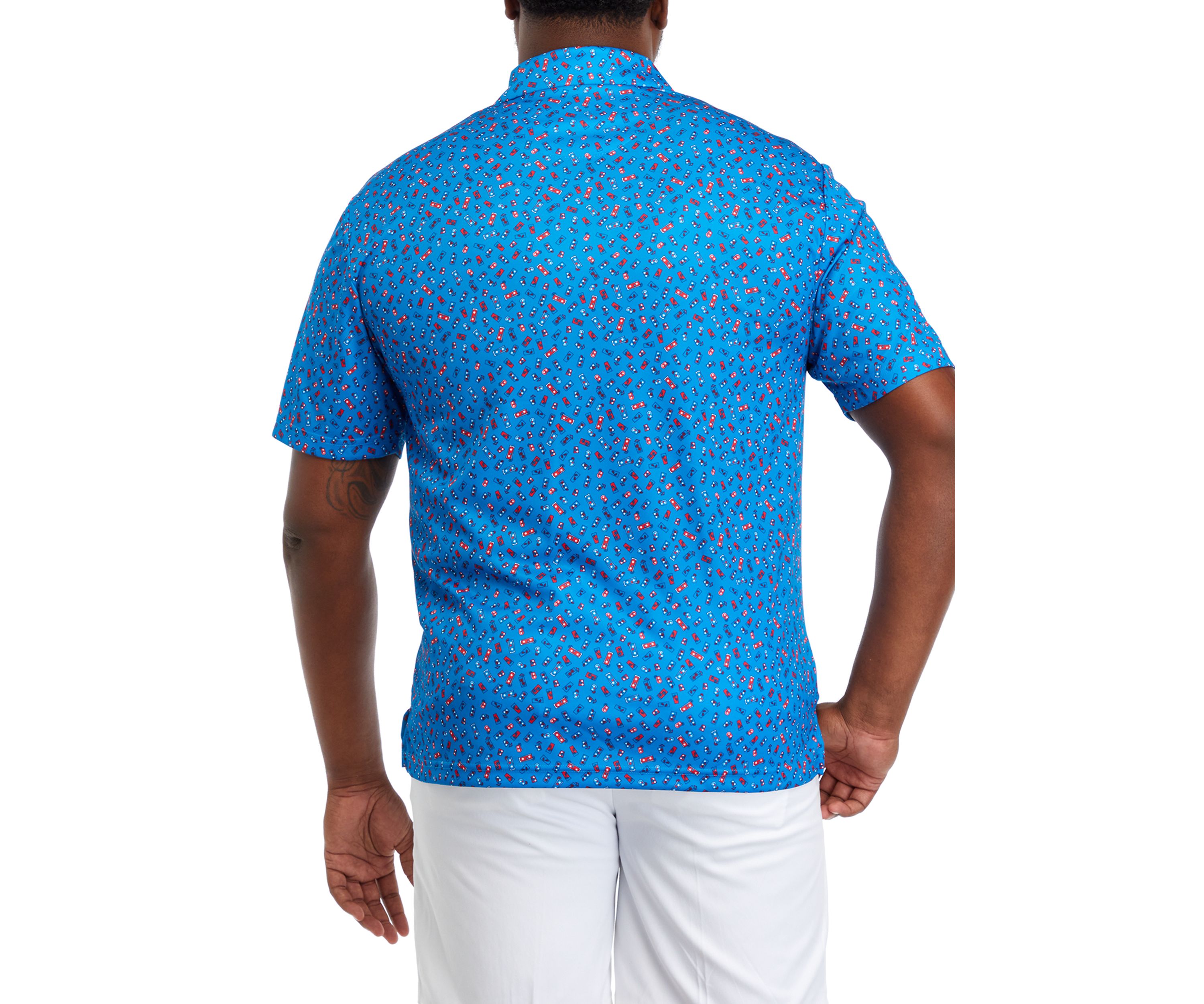 Big & Tall Short Sleeve Raspberry Lemonade Print Polo Shirt