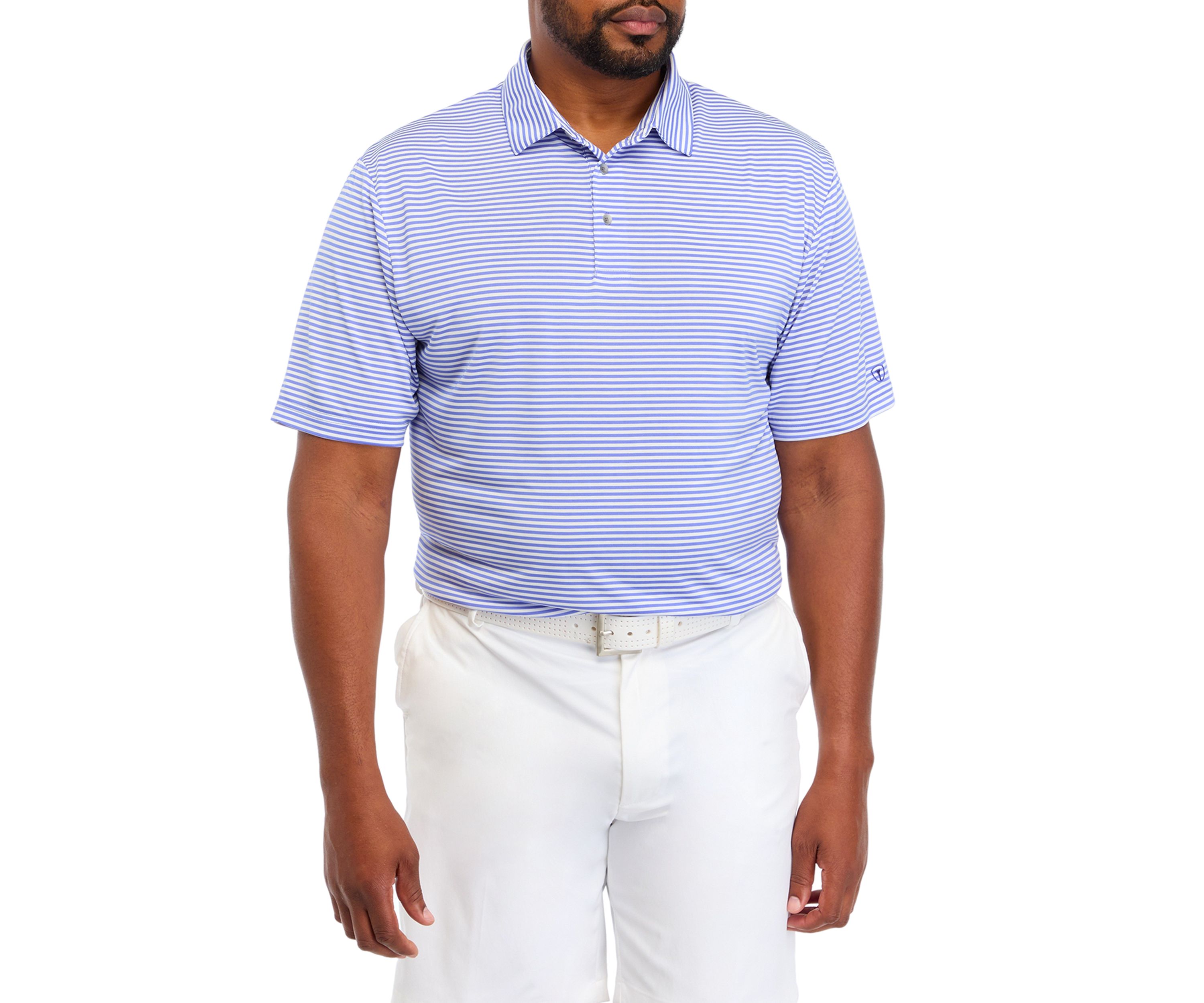 Big & Tall Short Sleeve Fashion Feeder Stripe Polo Shirt