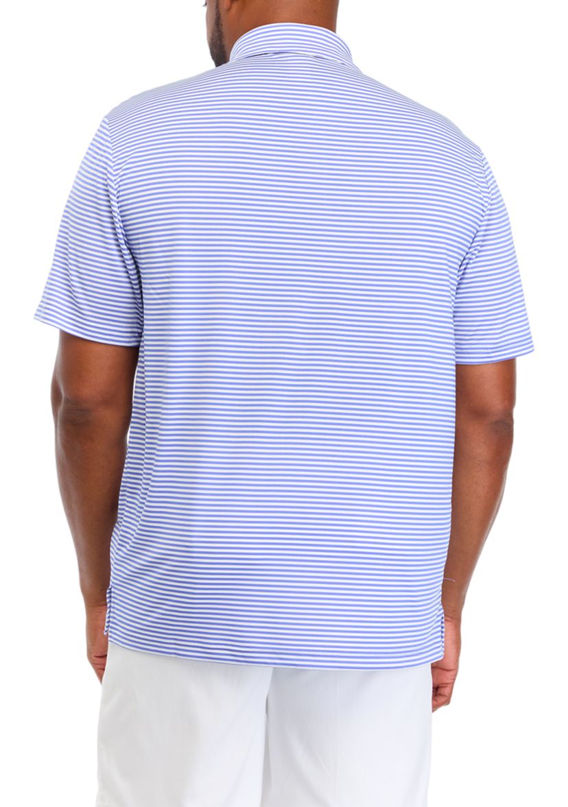 Big & Tall Short Sleeve Fashion Feeder Stripe Polo Shirt