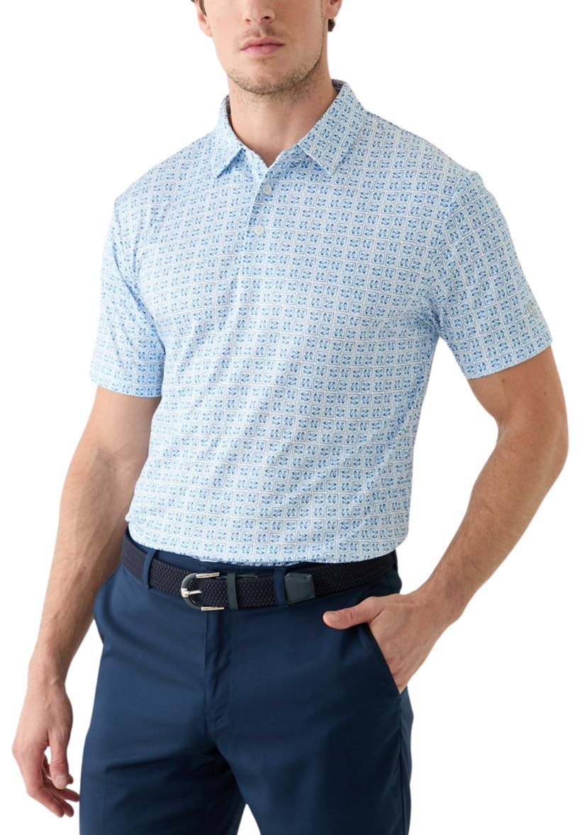 Mens Nautical Post Card Polo Shirt