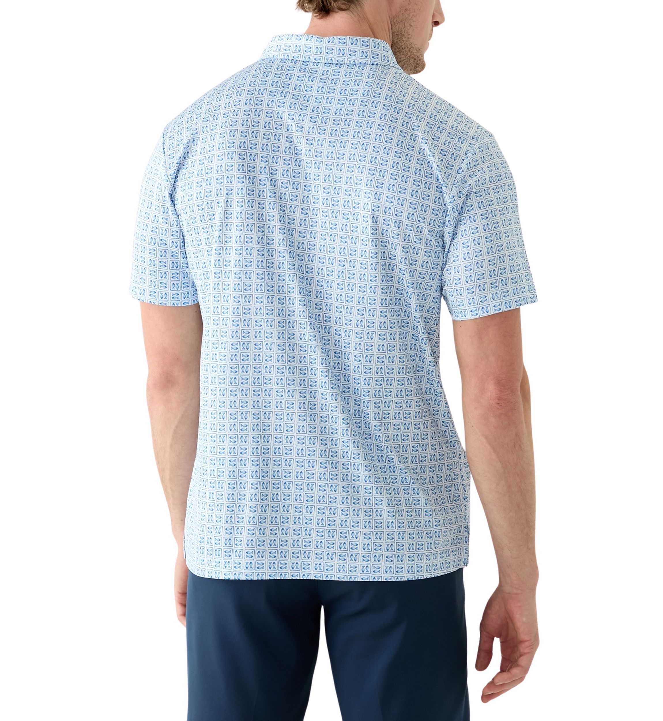 Mens Nautical Post Card Polo Shirt