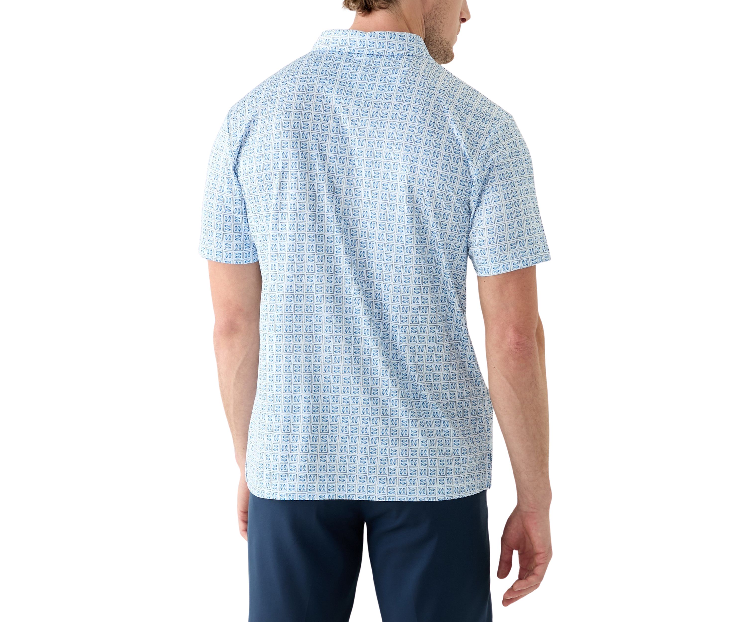 Mens Nautical Post Card Polo Shirt