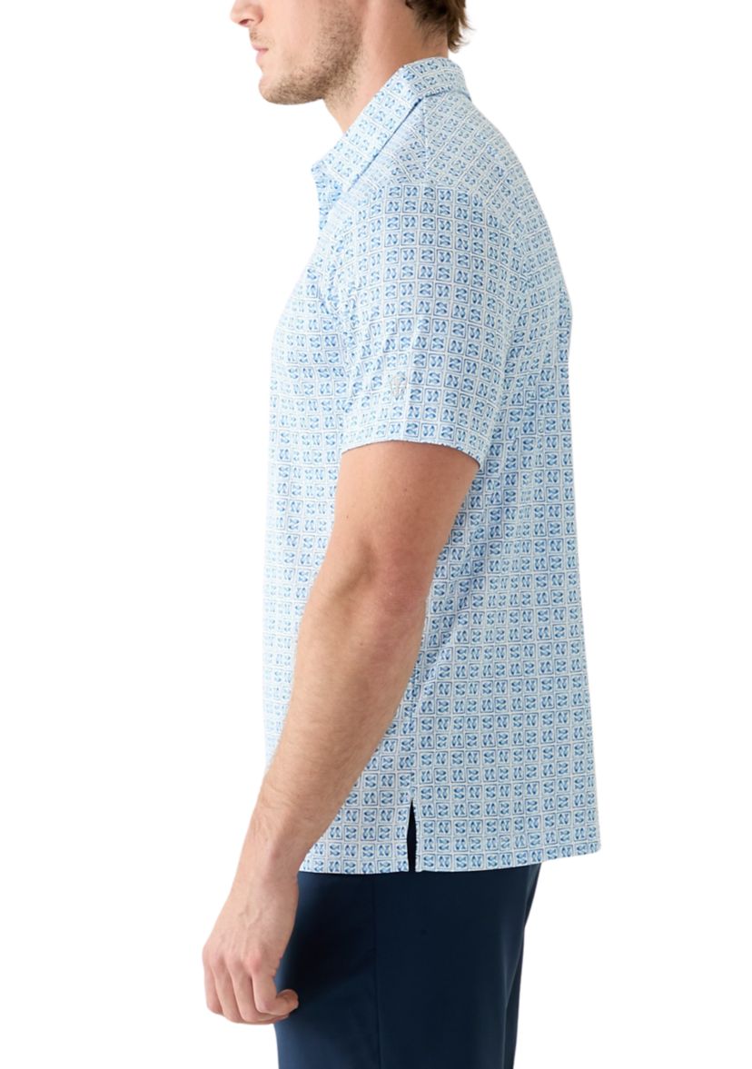 Mens Nautical Post Card Polo Shirt