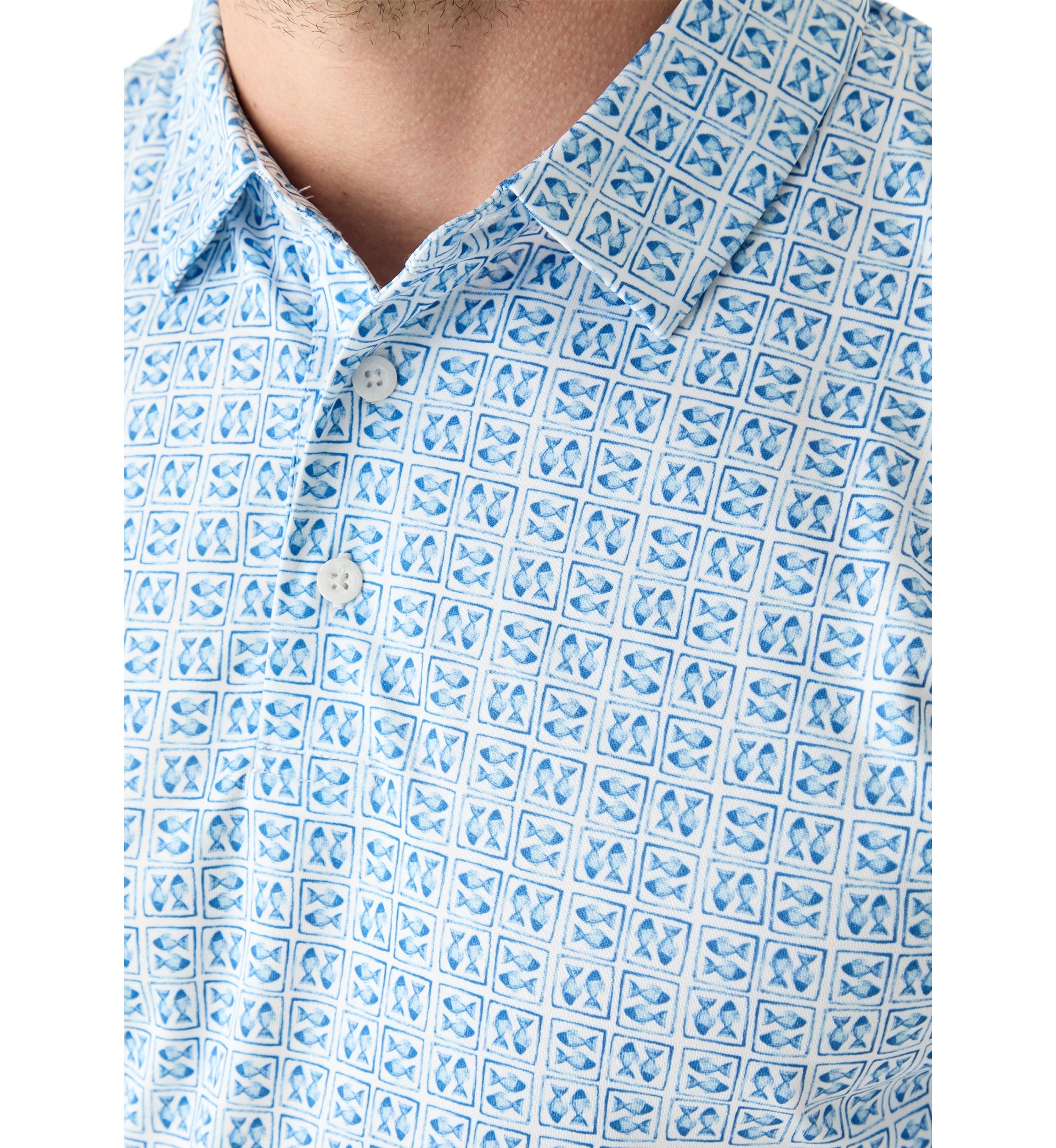 Mens Nautical Post Card Polo Shirt