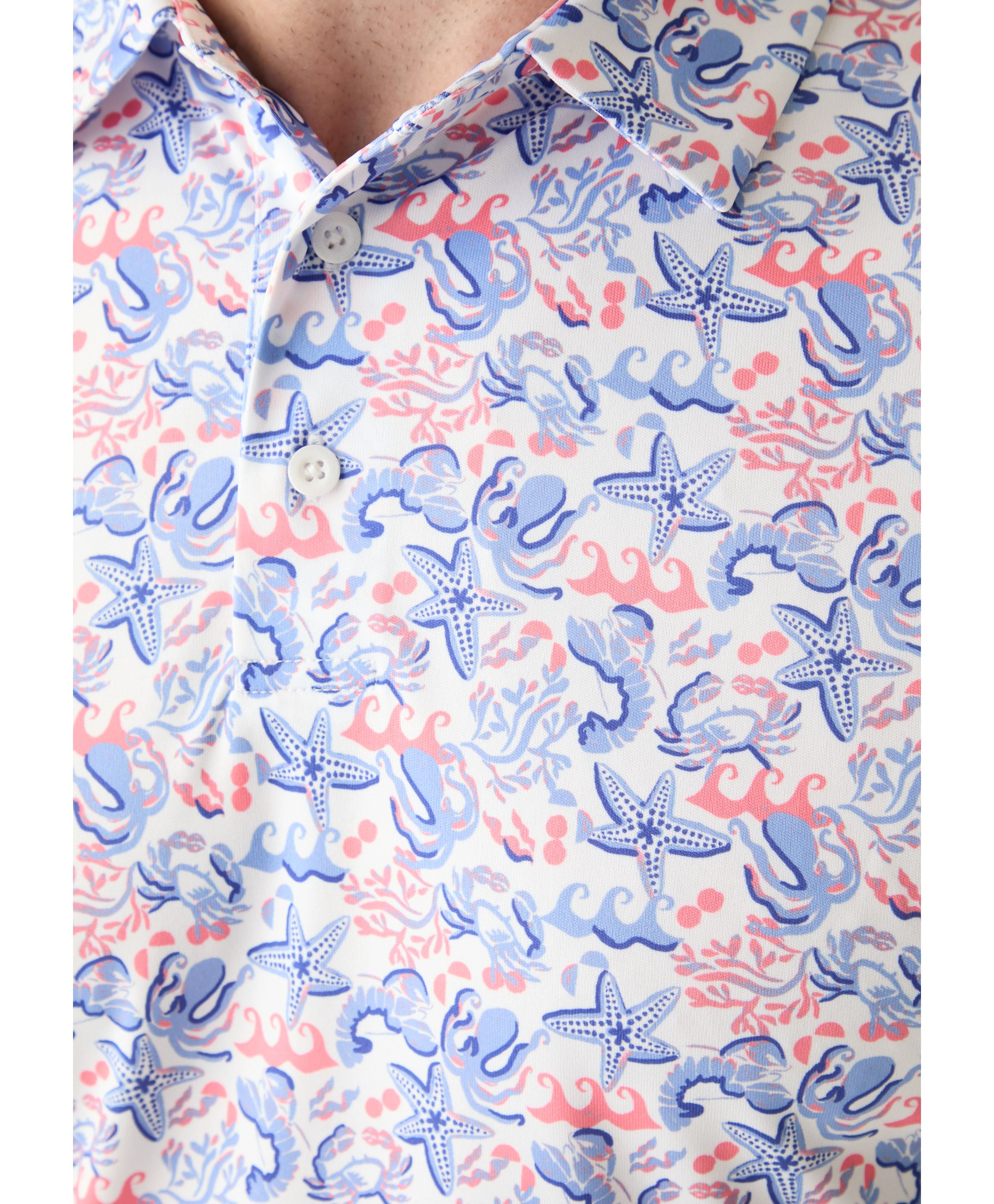 Mens Deep Sea Conversational Printed Polo Shirt