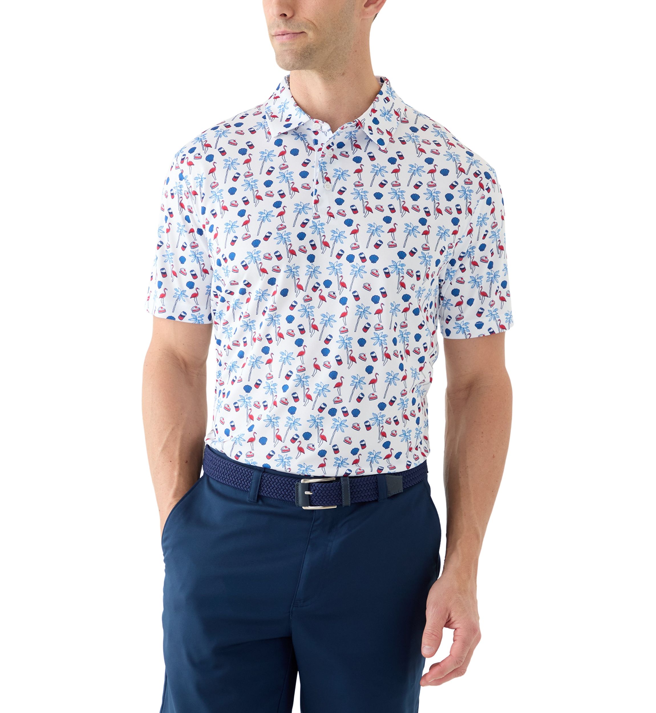 Mens Americana Summer Printed Polo Shirt