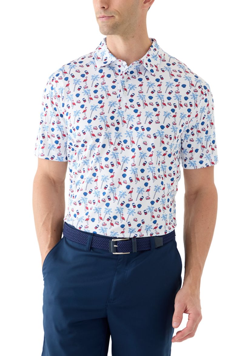 Mens Americana Summer Printed Polo Shirt
