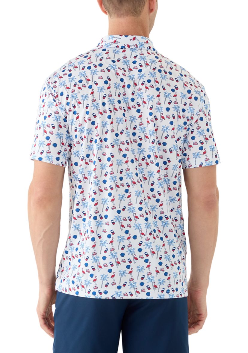 Mens Americana Summer Printed Polo Shirt