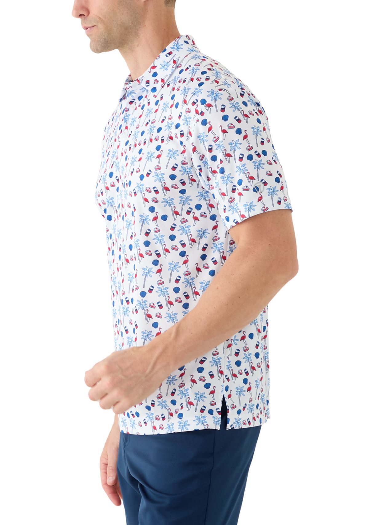 Mens Americana Summer Printed Polo Shirt