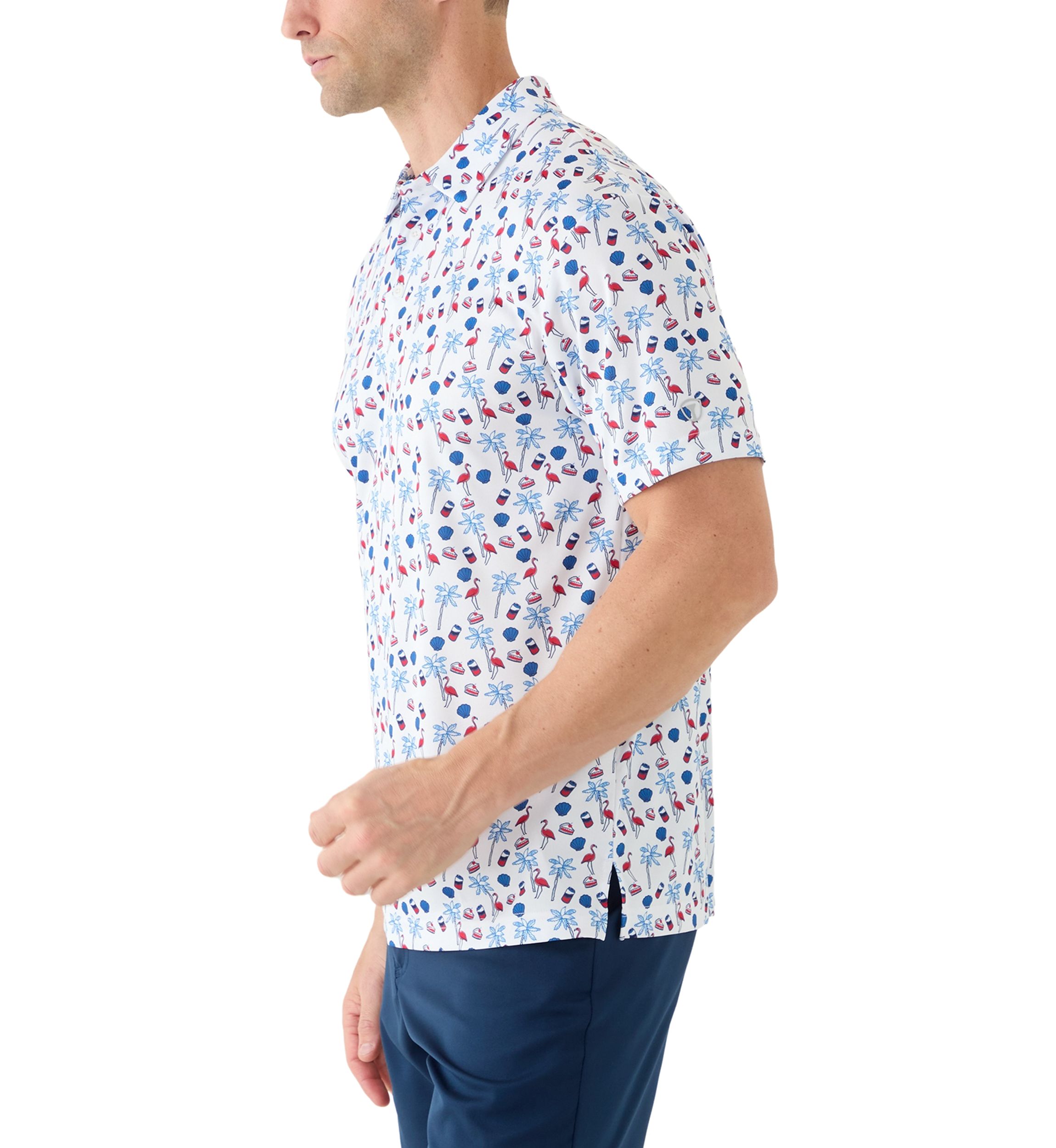 Mens Americana Summer Printed Polo Shirt