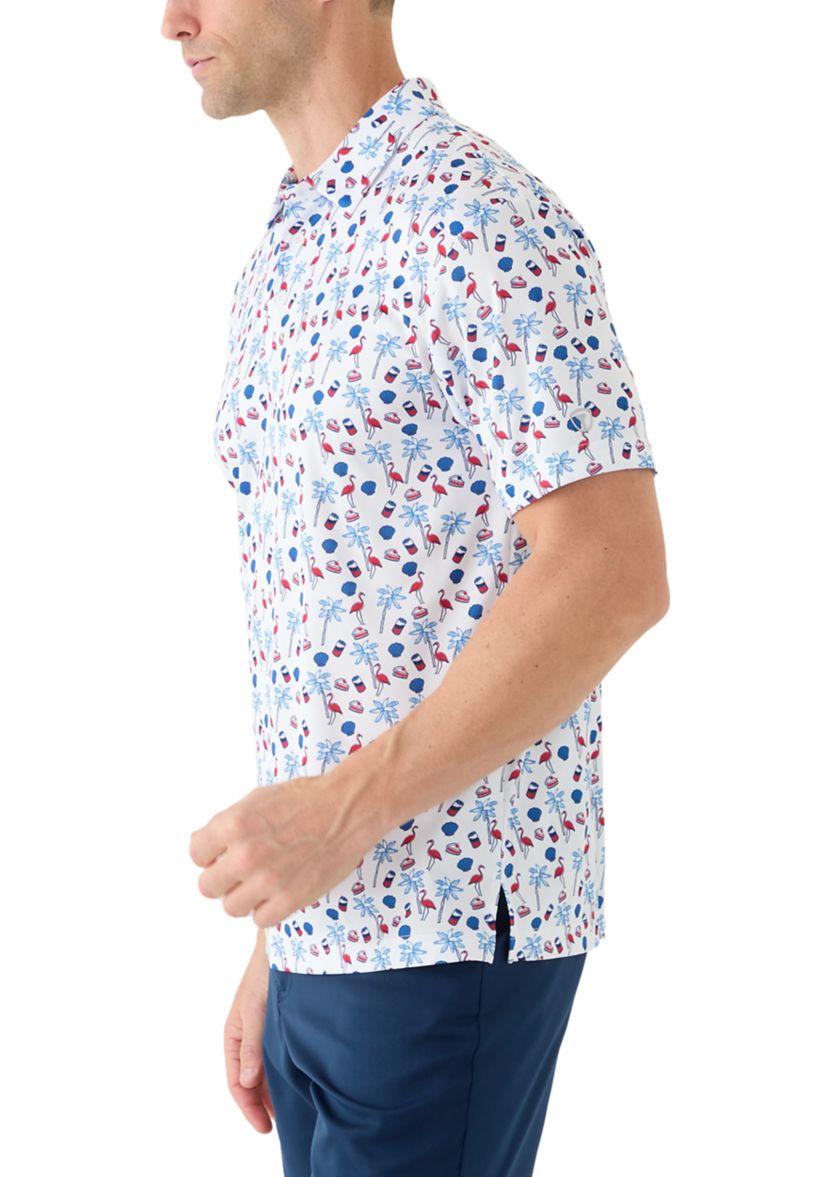 Mens Americana Summer Printed Polo Shirt