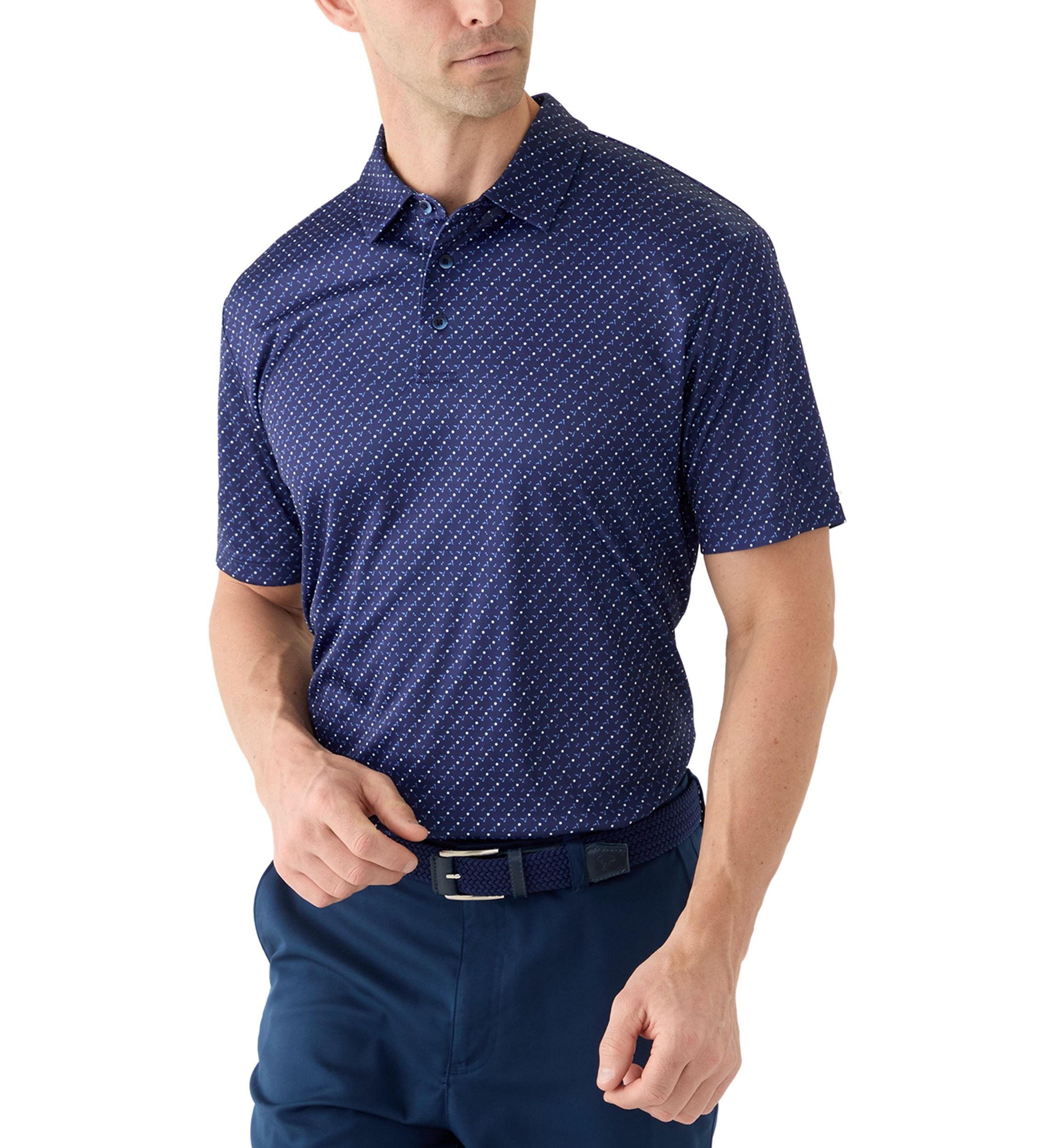Mens Micro Golf Printed Conversational Polo Shirt