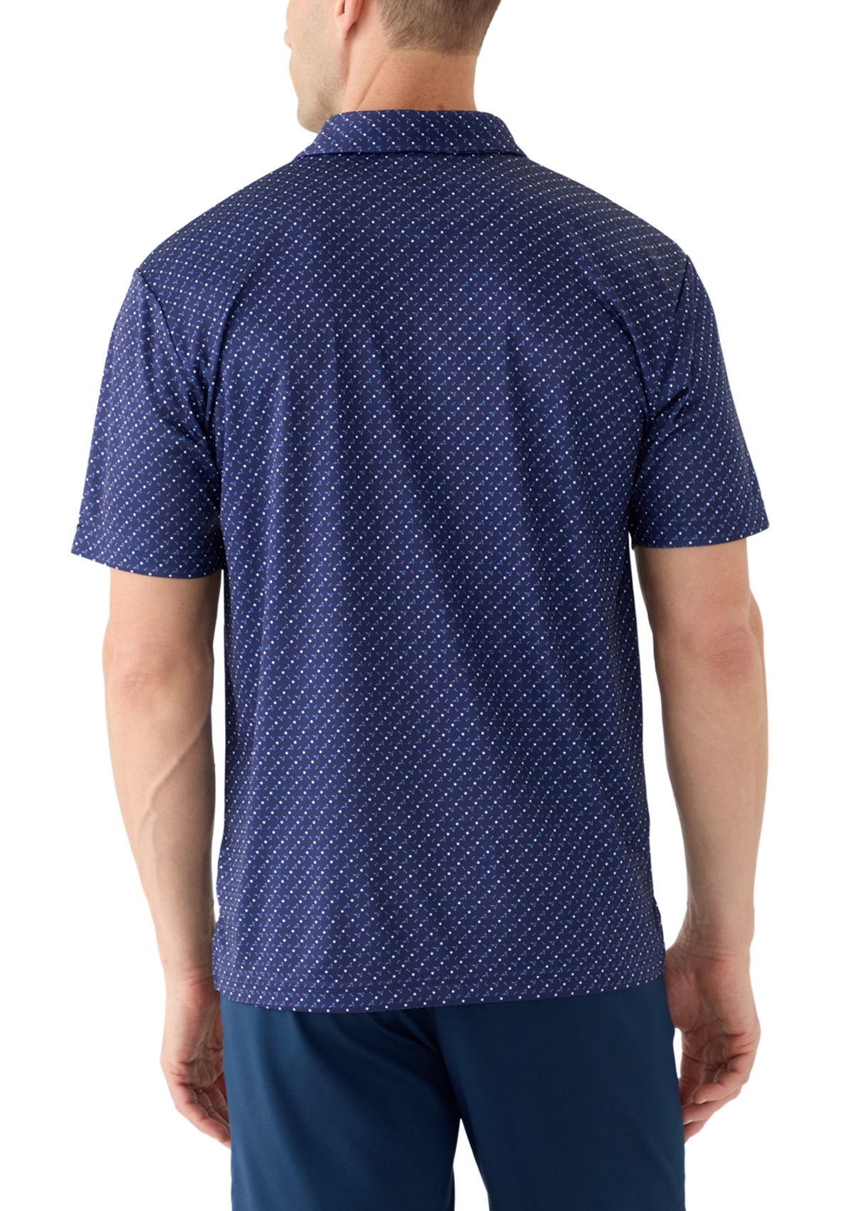 Mens Micro Golf Printed Conversational Polo Shirt
