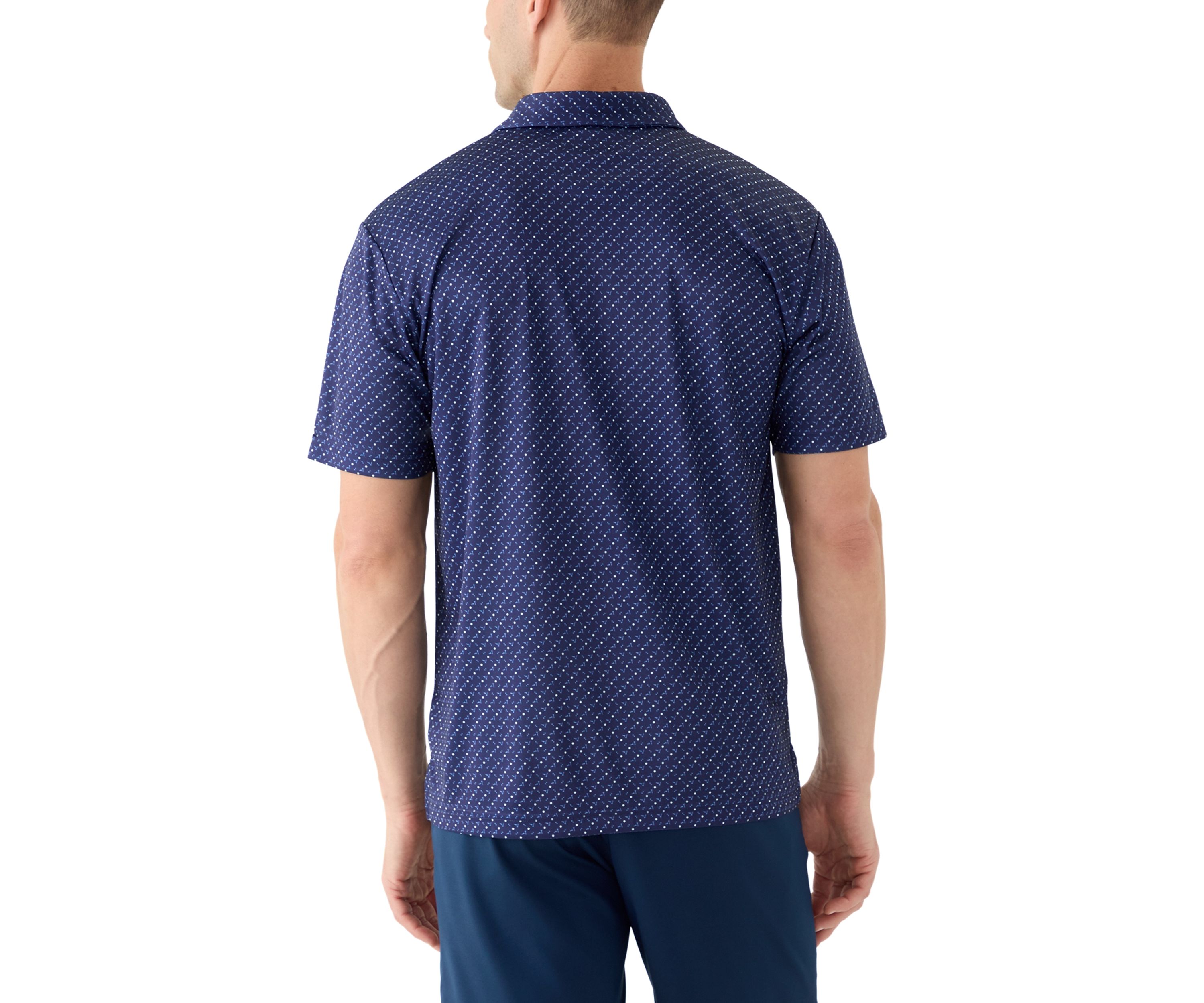 Mens Micro Golf Printed Conversational Polo Shirt