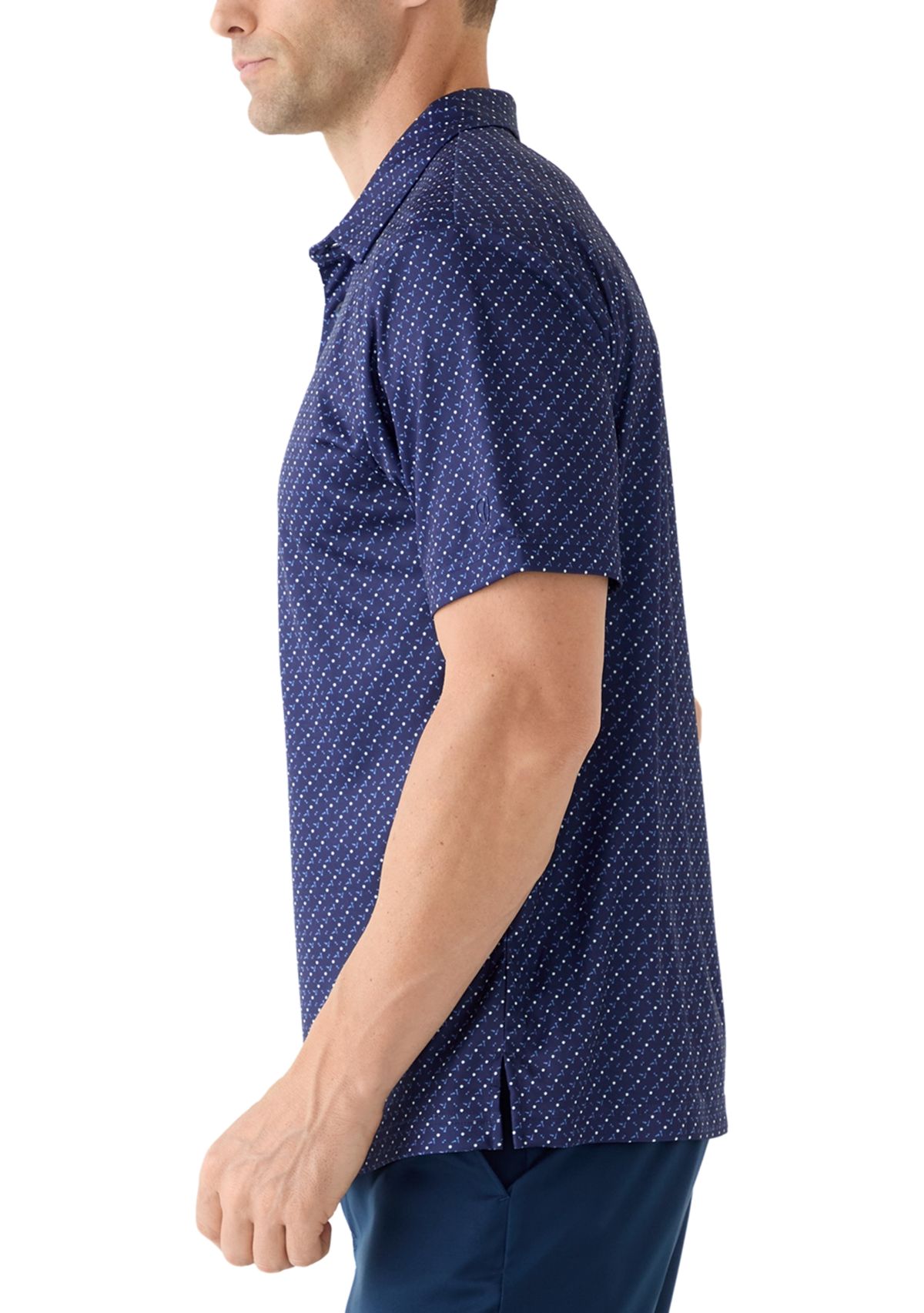 Mens Micro Golf Printed Conversational Polo Shirt