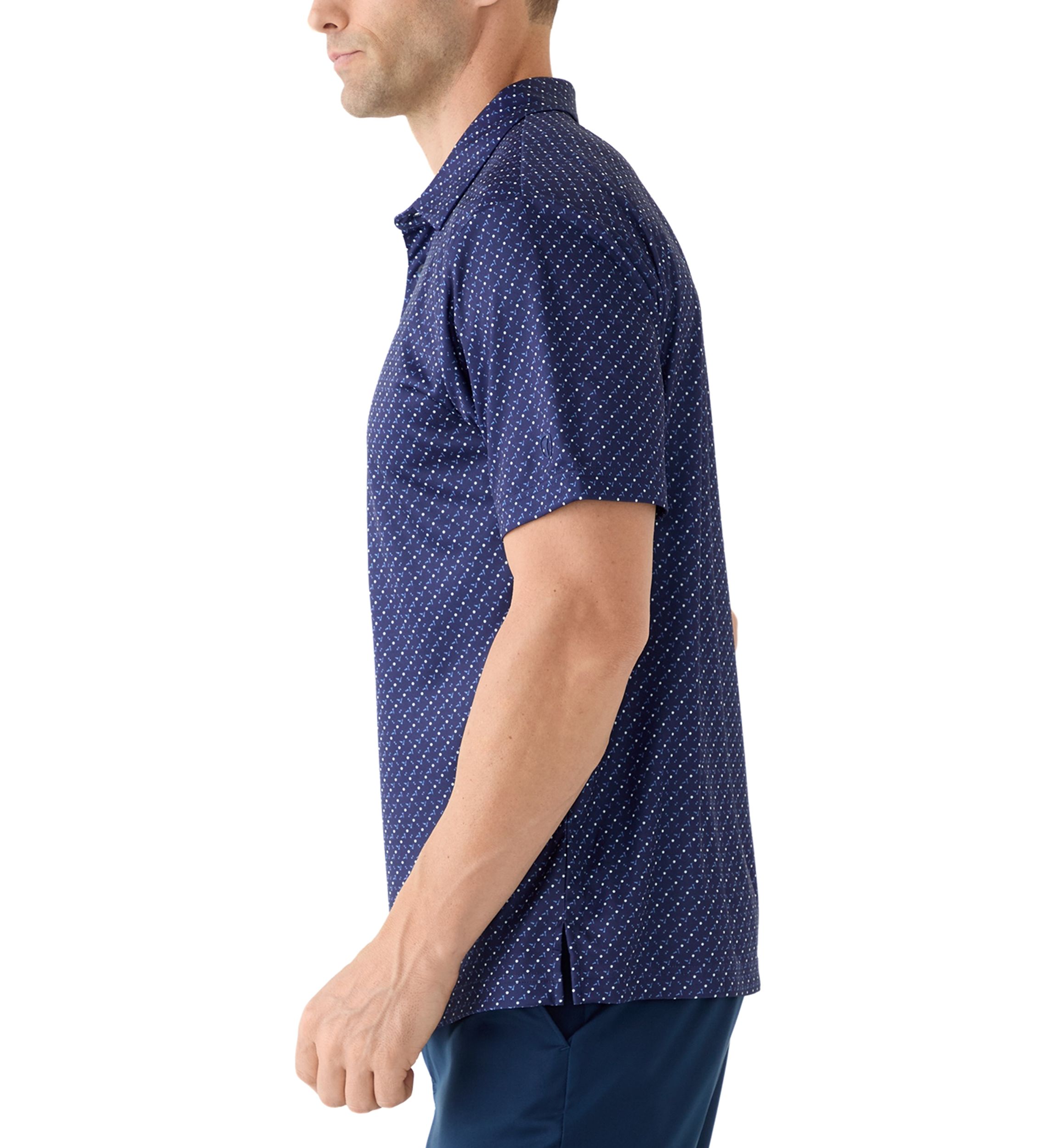 Mens Micro Golf Printed Conversational Polo Shirt