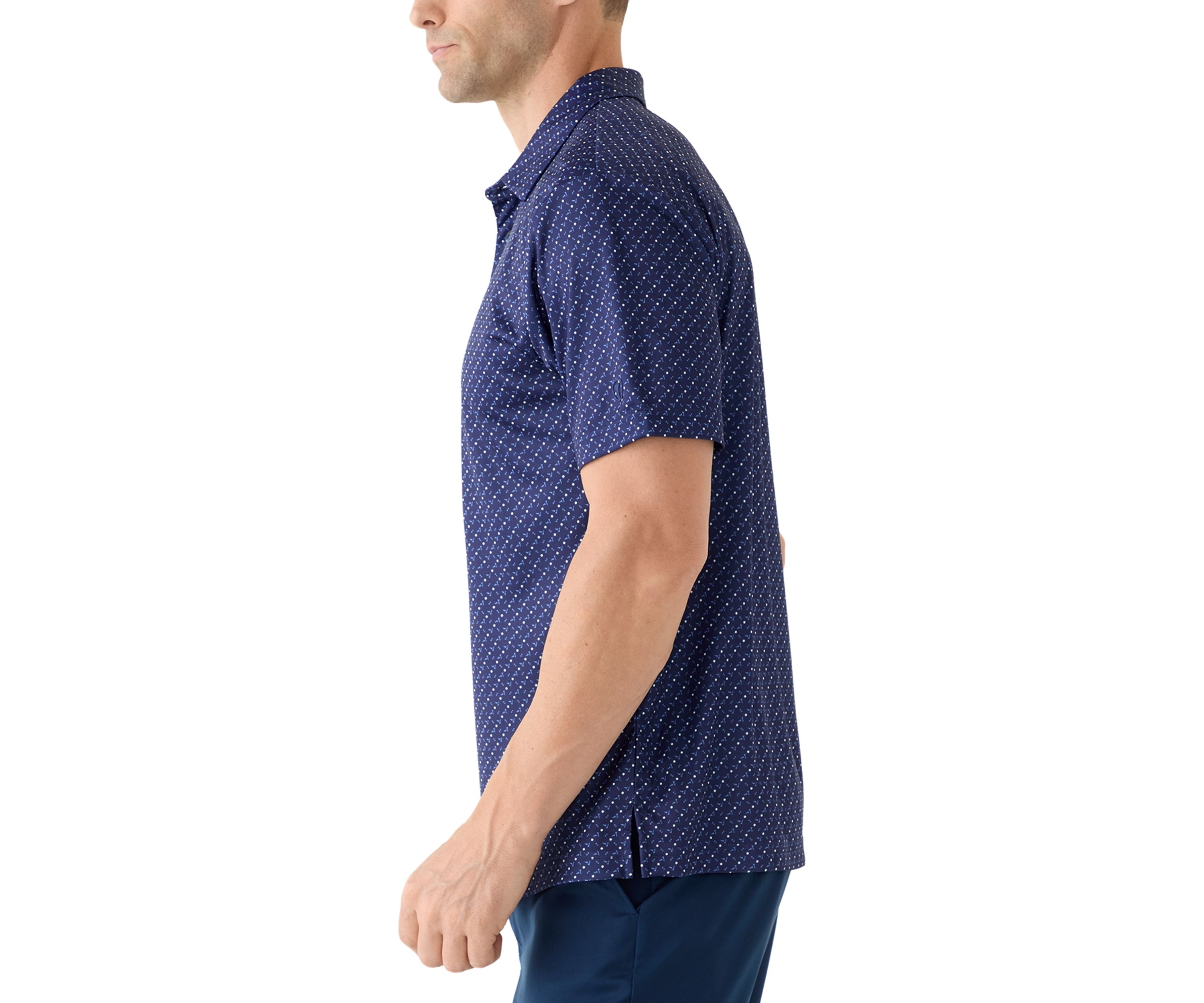 Mens Micro Golf Printed Conversational Polo Shirt