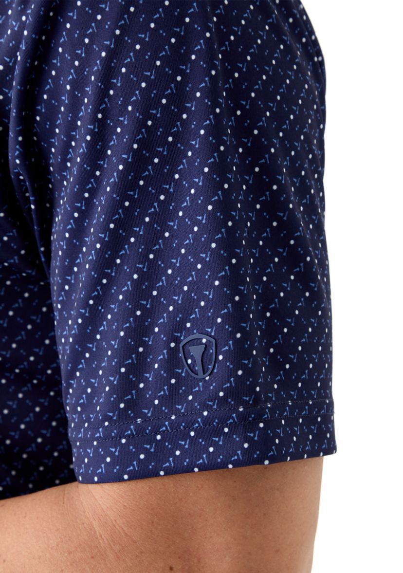 Mens Micro Golf Printed Conversational Polo Shirt