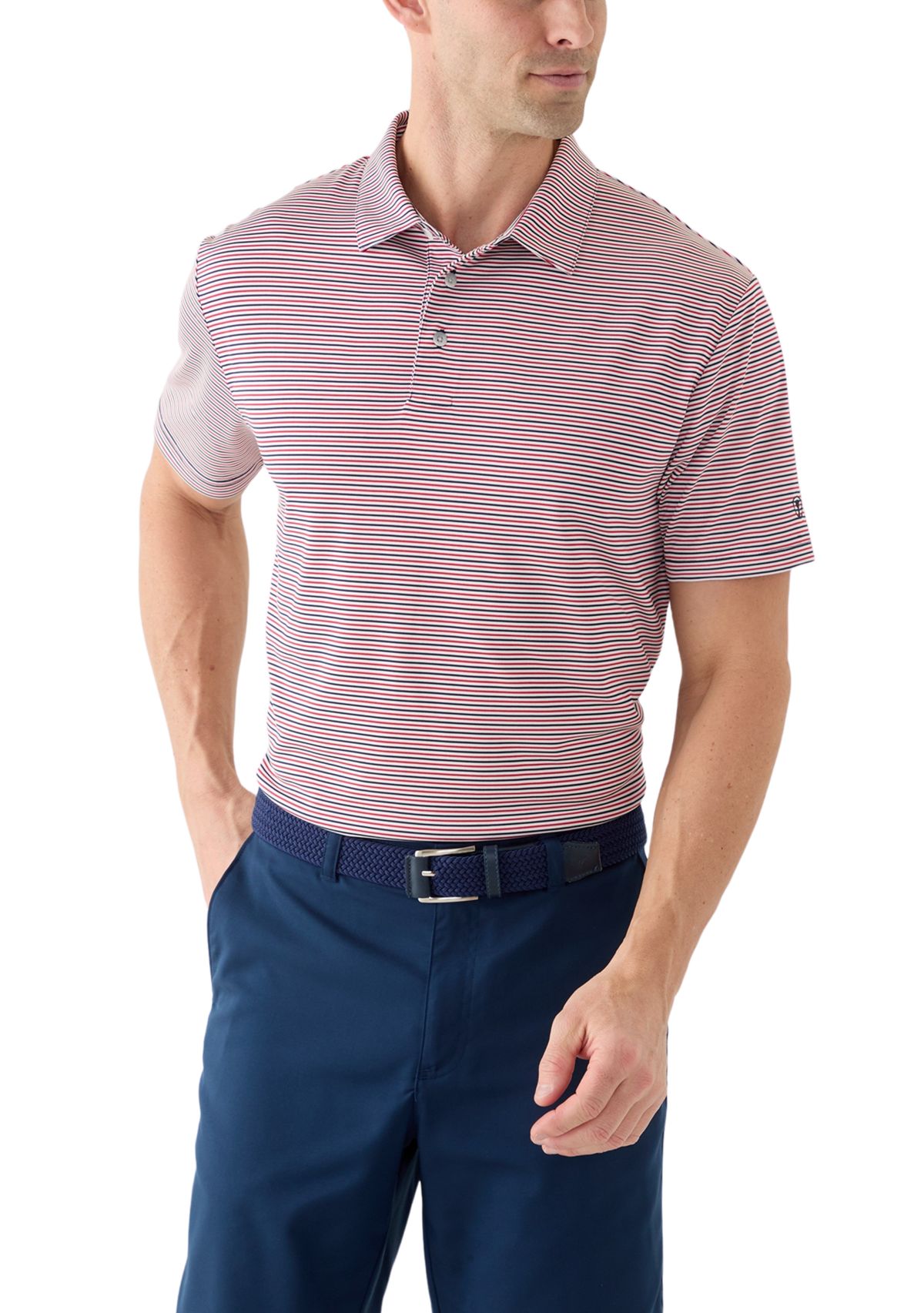Mens Americana Stripe Polo Shirt