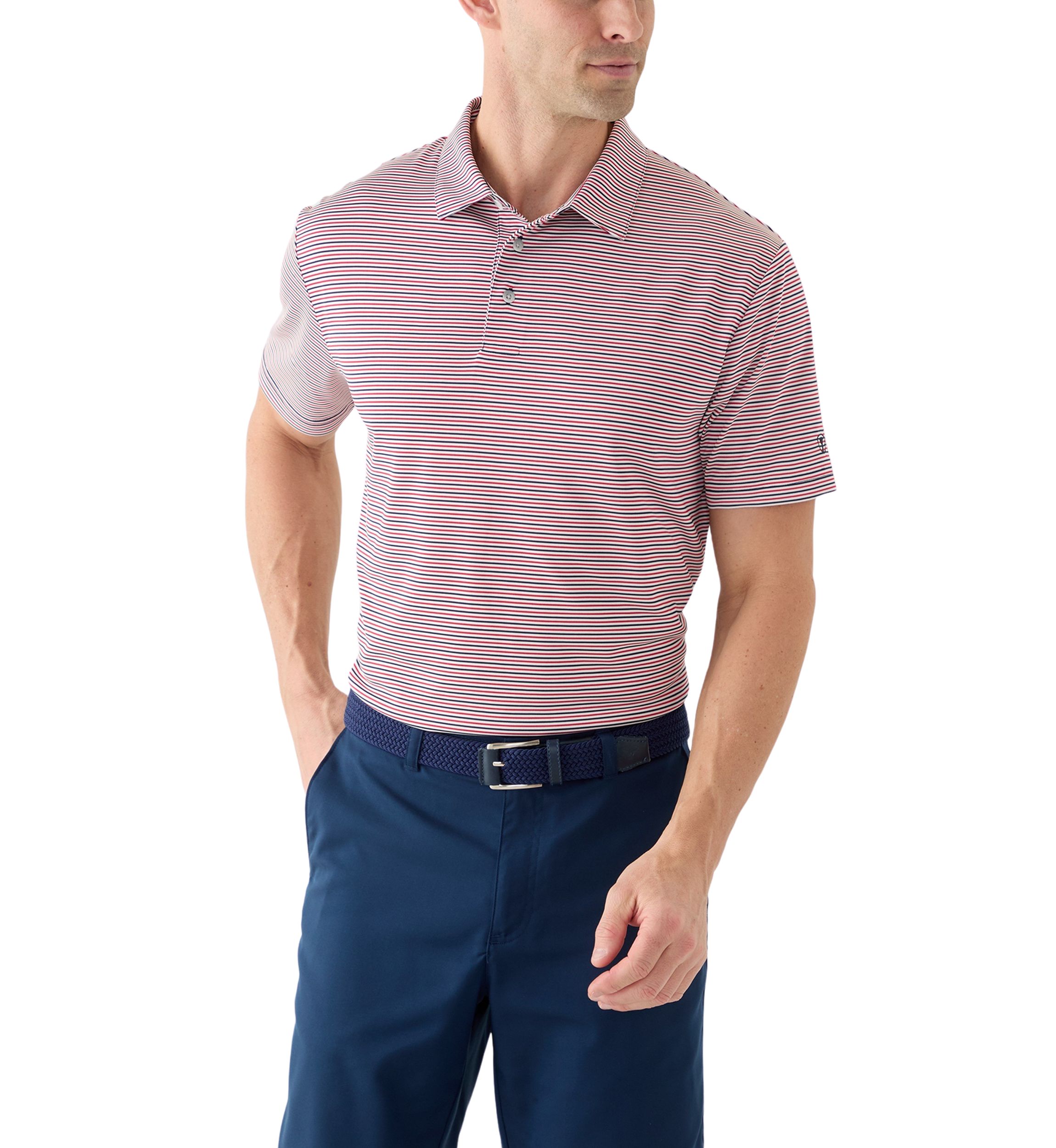 Mens Americana Stripe Polo Shirt