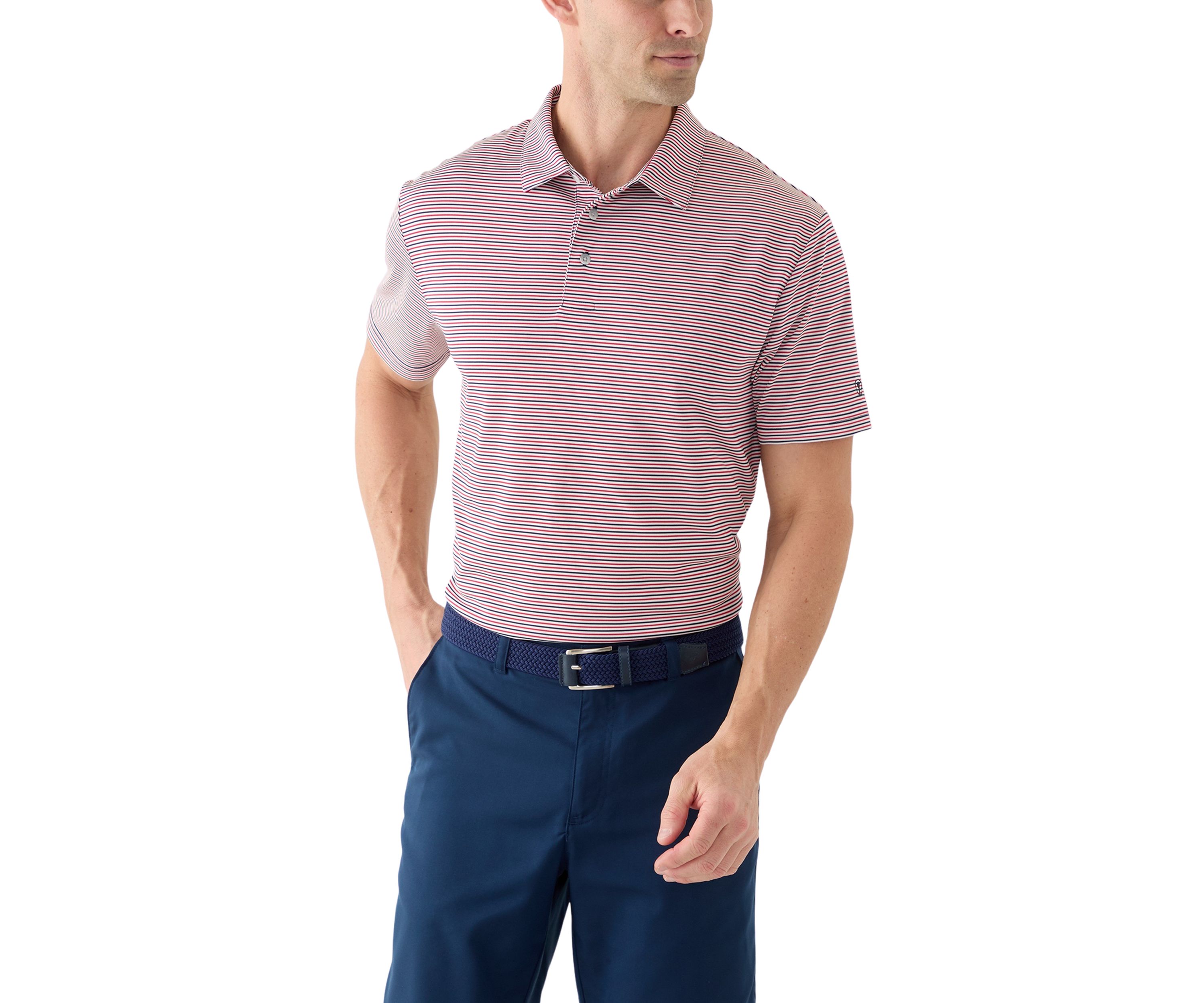 Mens Americana Stripe Polo Shirt