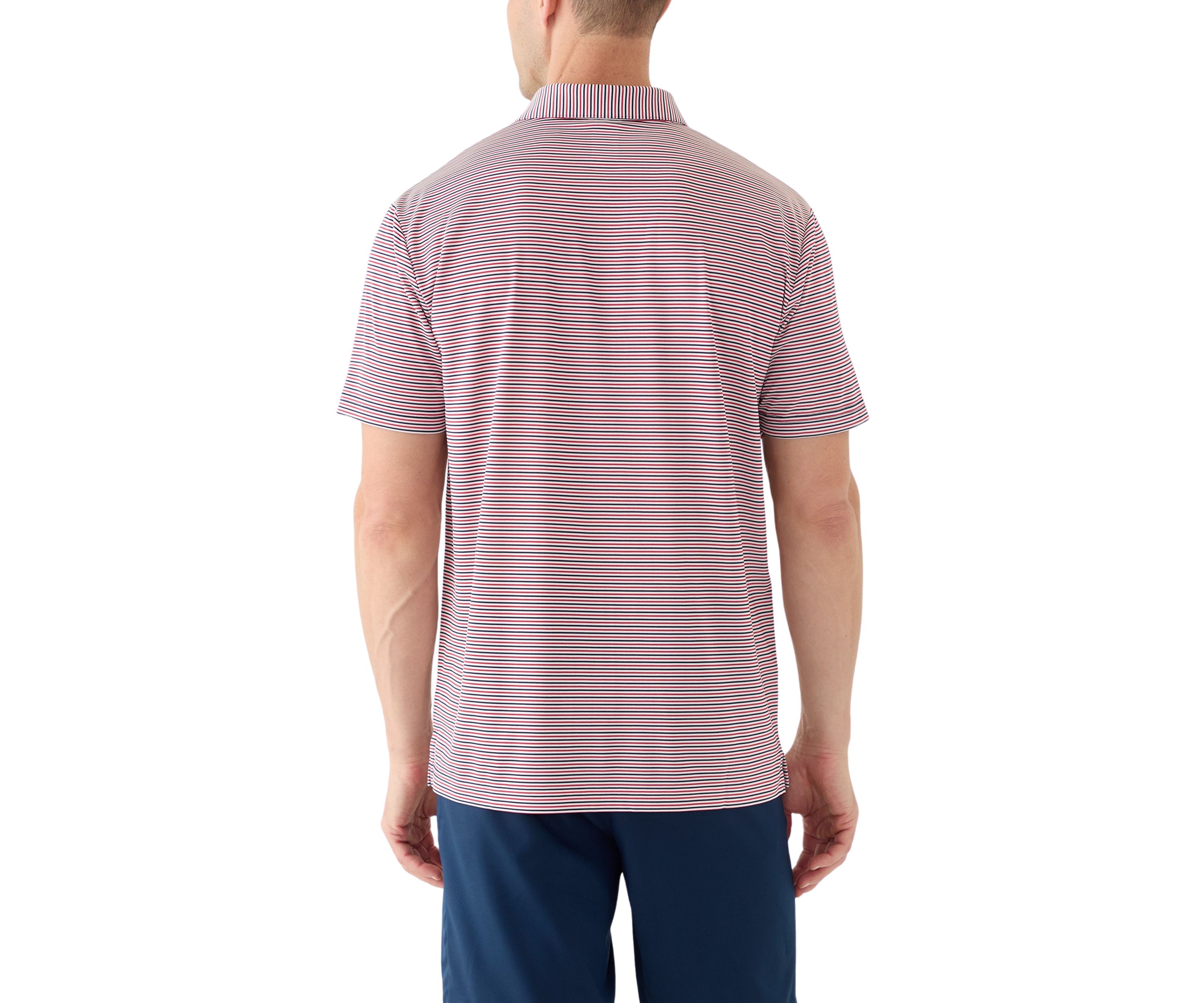 Mens Americana Stripe Polo Shirt
