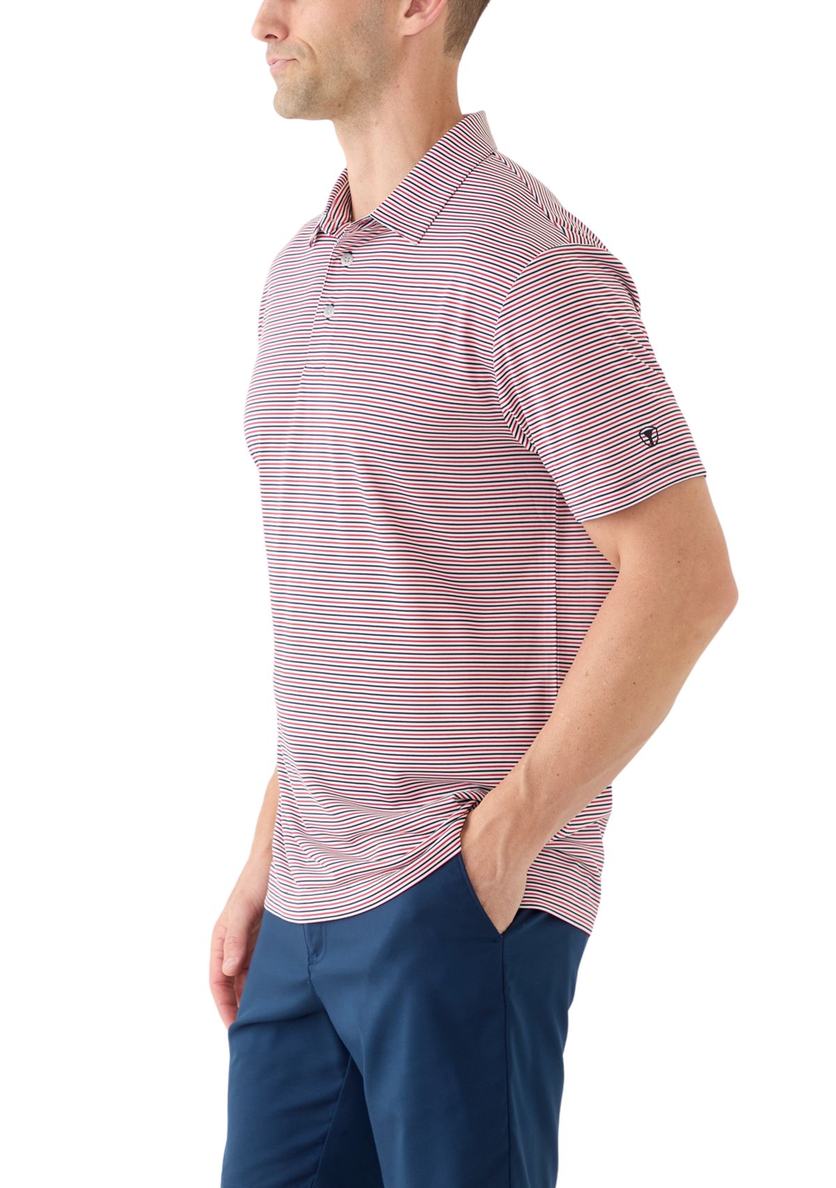 Mens Americana Stripe Polo Shirt