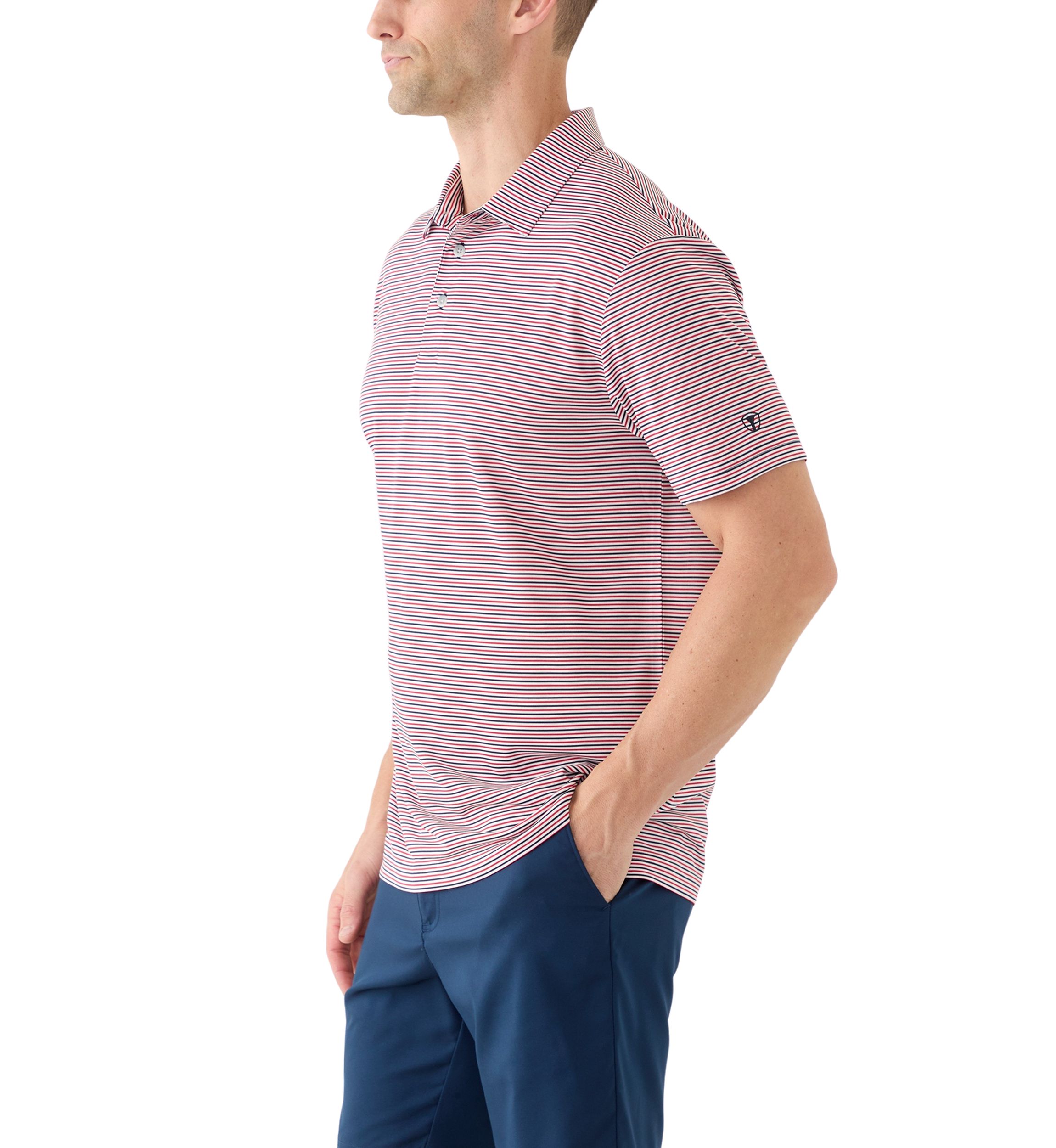 Mens Americana Stripe Polo Shirt