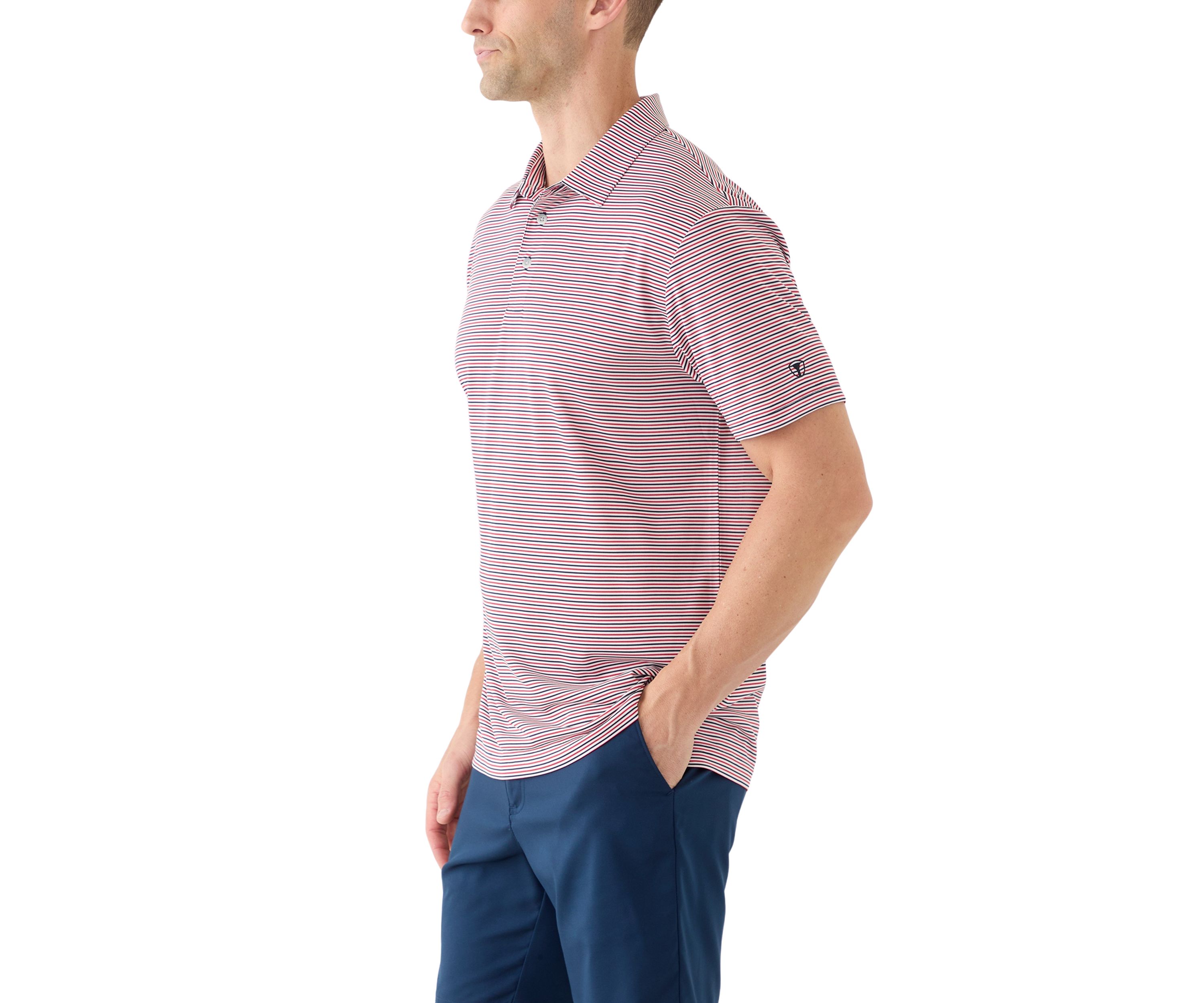 Mens Americana Stripe Polo Shirt