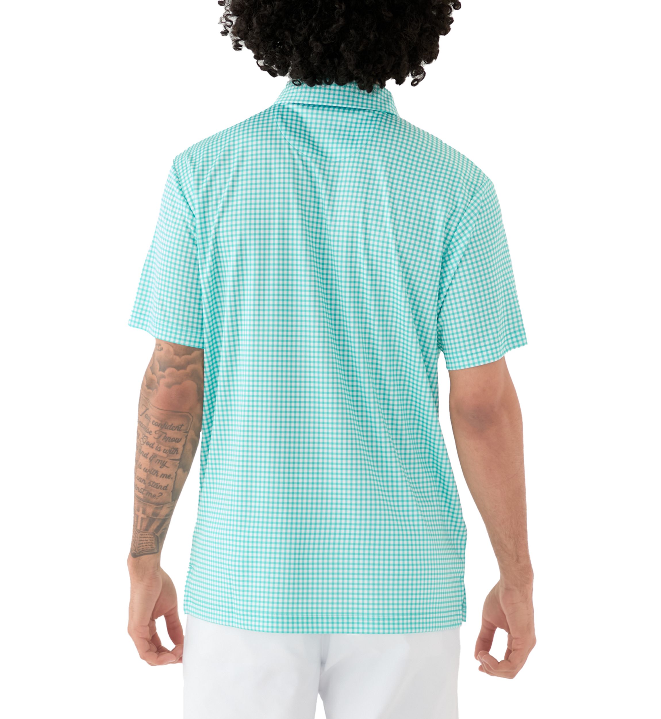 Mens Gingham Print Polo Shirt