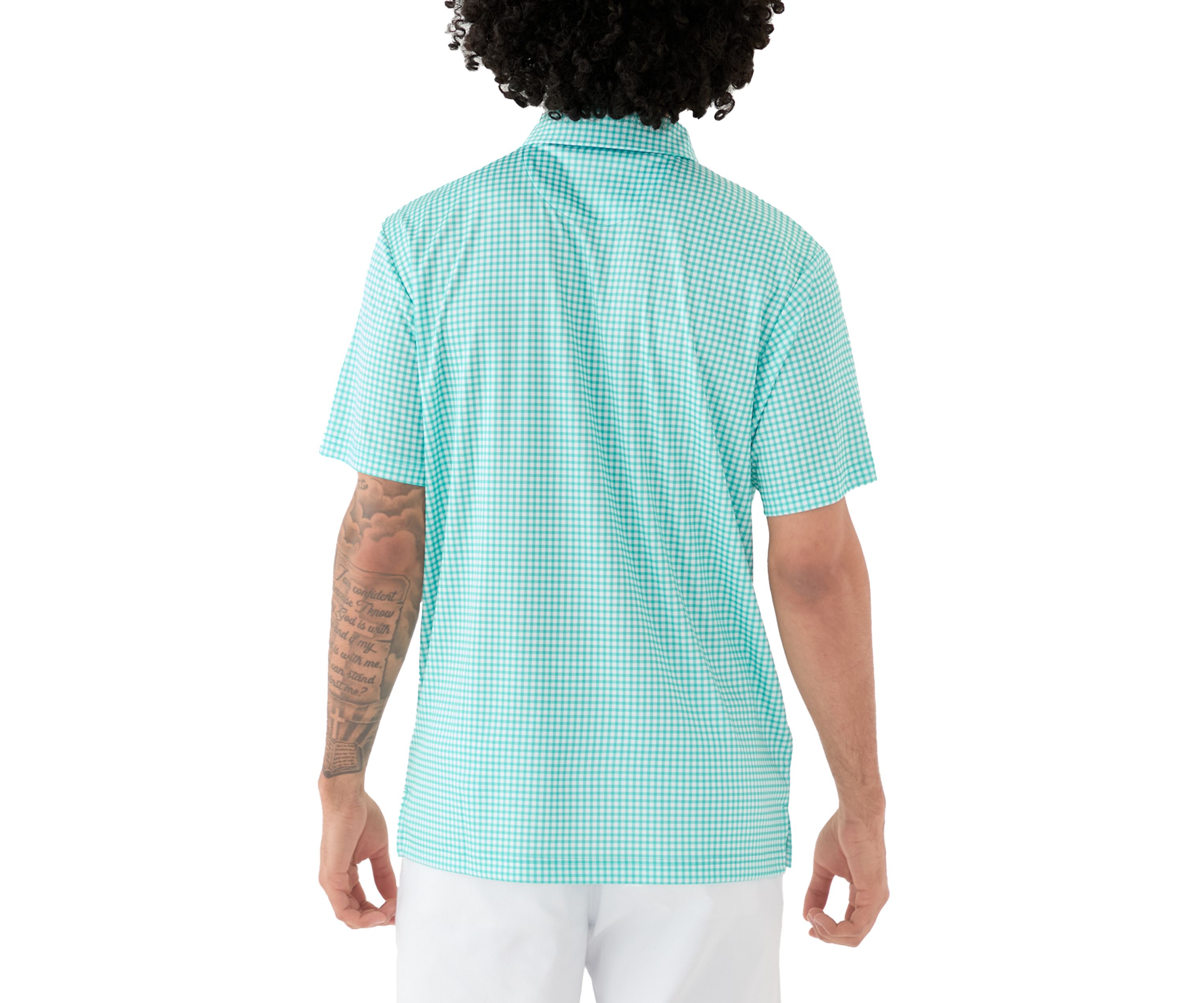 Mens Gingham Print Polo Shirt