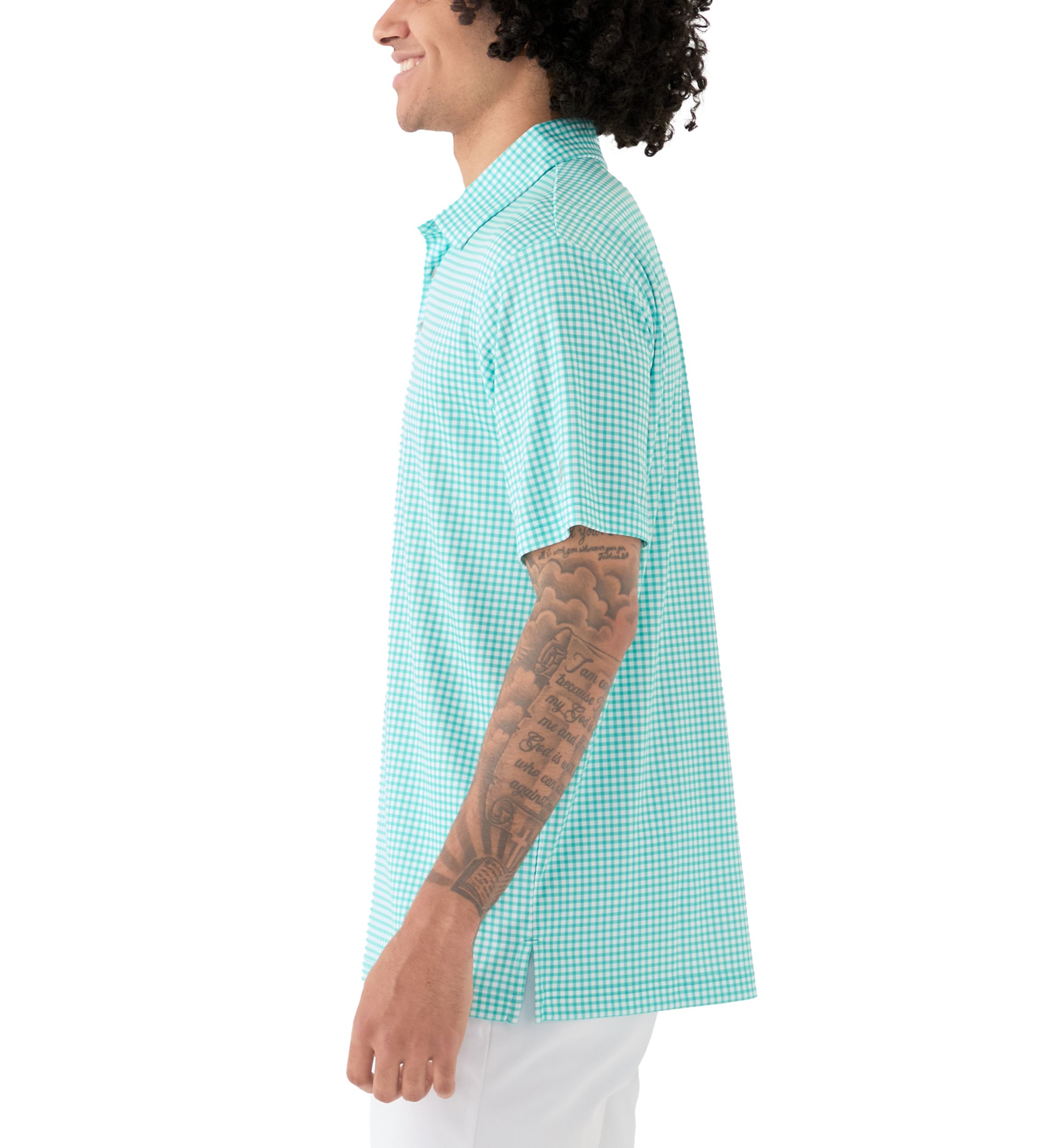 Mens Gingham Print Polo Shirt