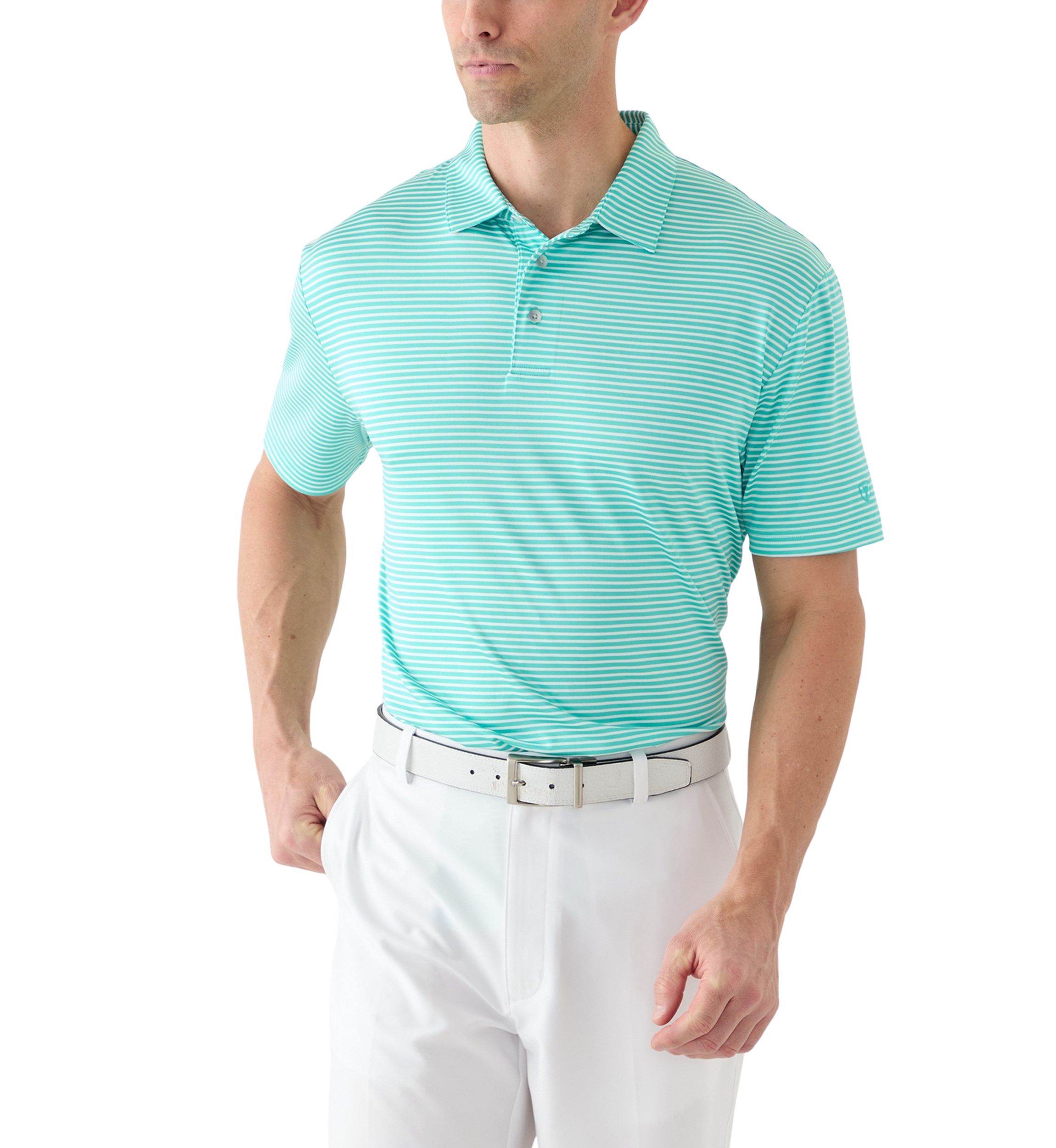 Mens Fashion Feeder Stripe Polo Shirt