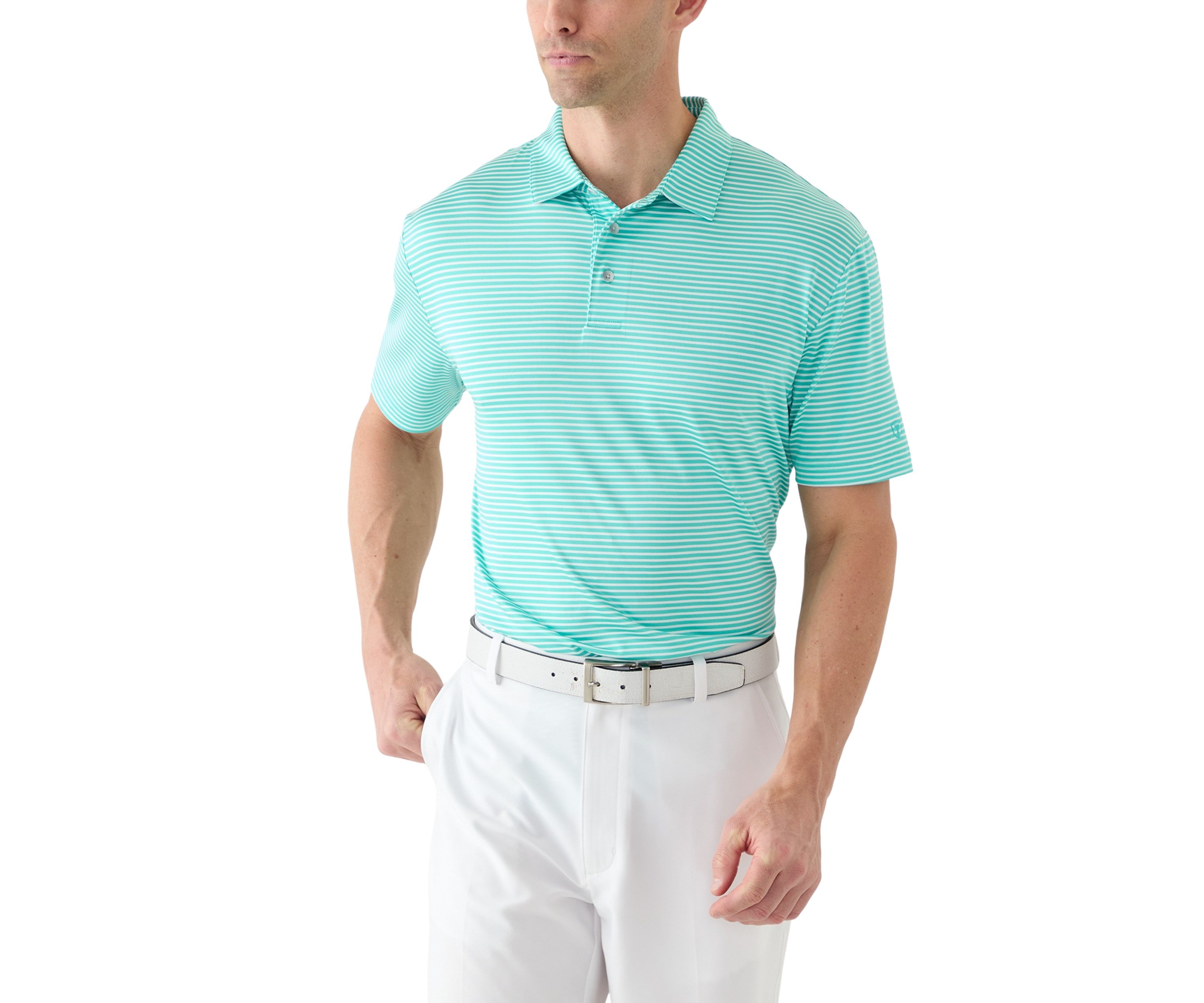 Mens Fashion Feeder Stripe Polo Shirt