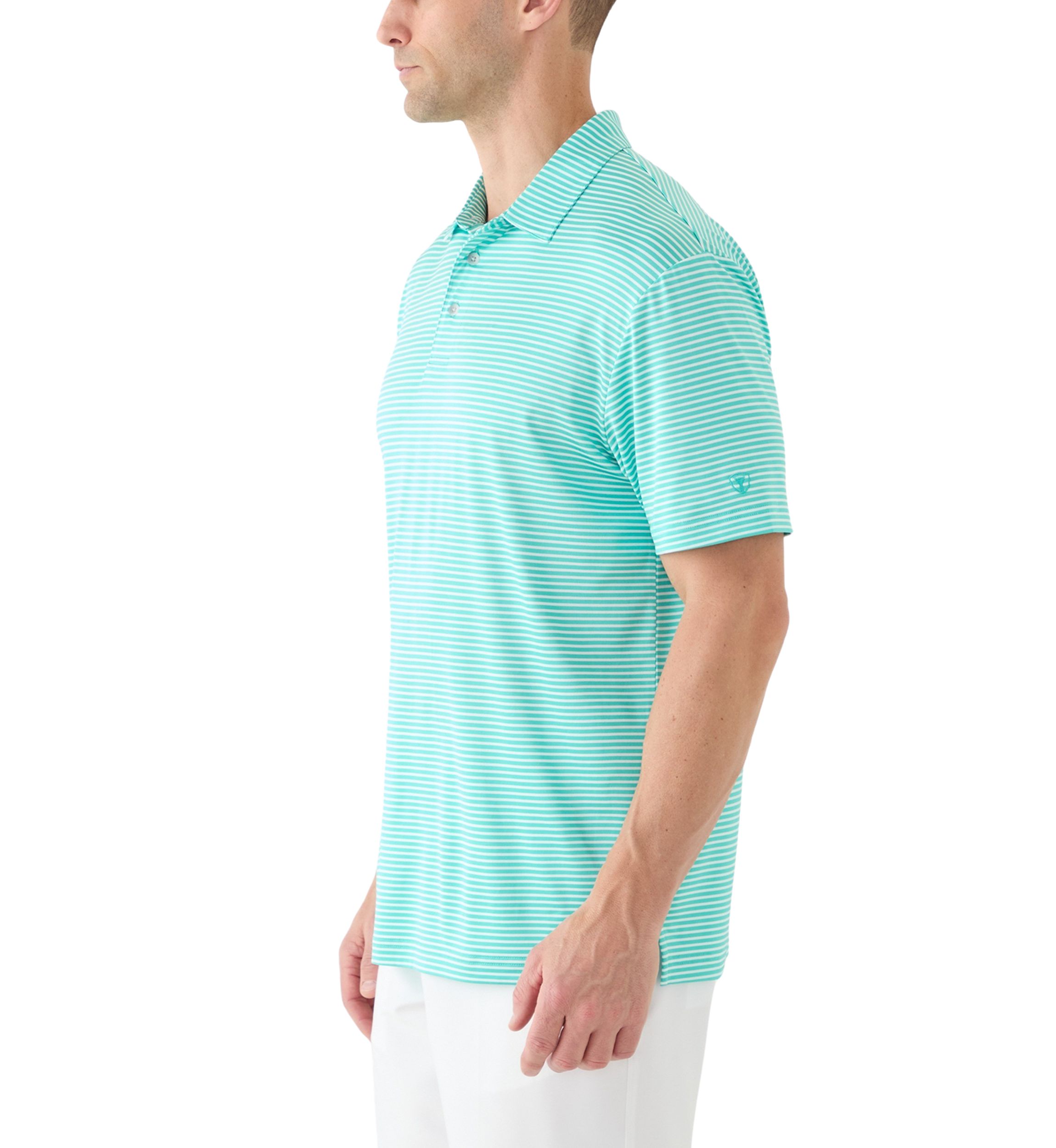 Mens Fashion Feeder Stripe Polo Shirt