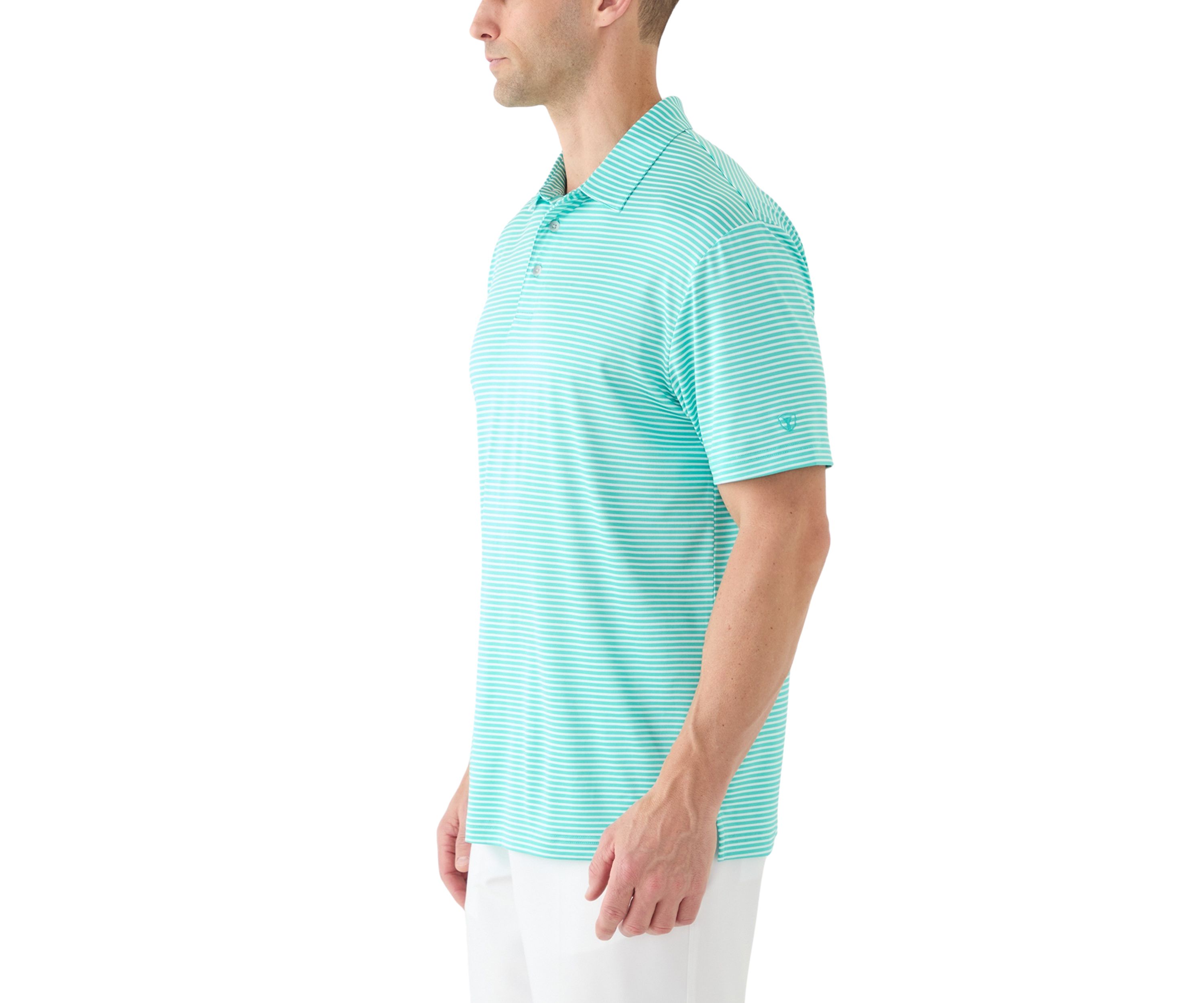 Mens Fashion Feeder Stripe Polo Shirt